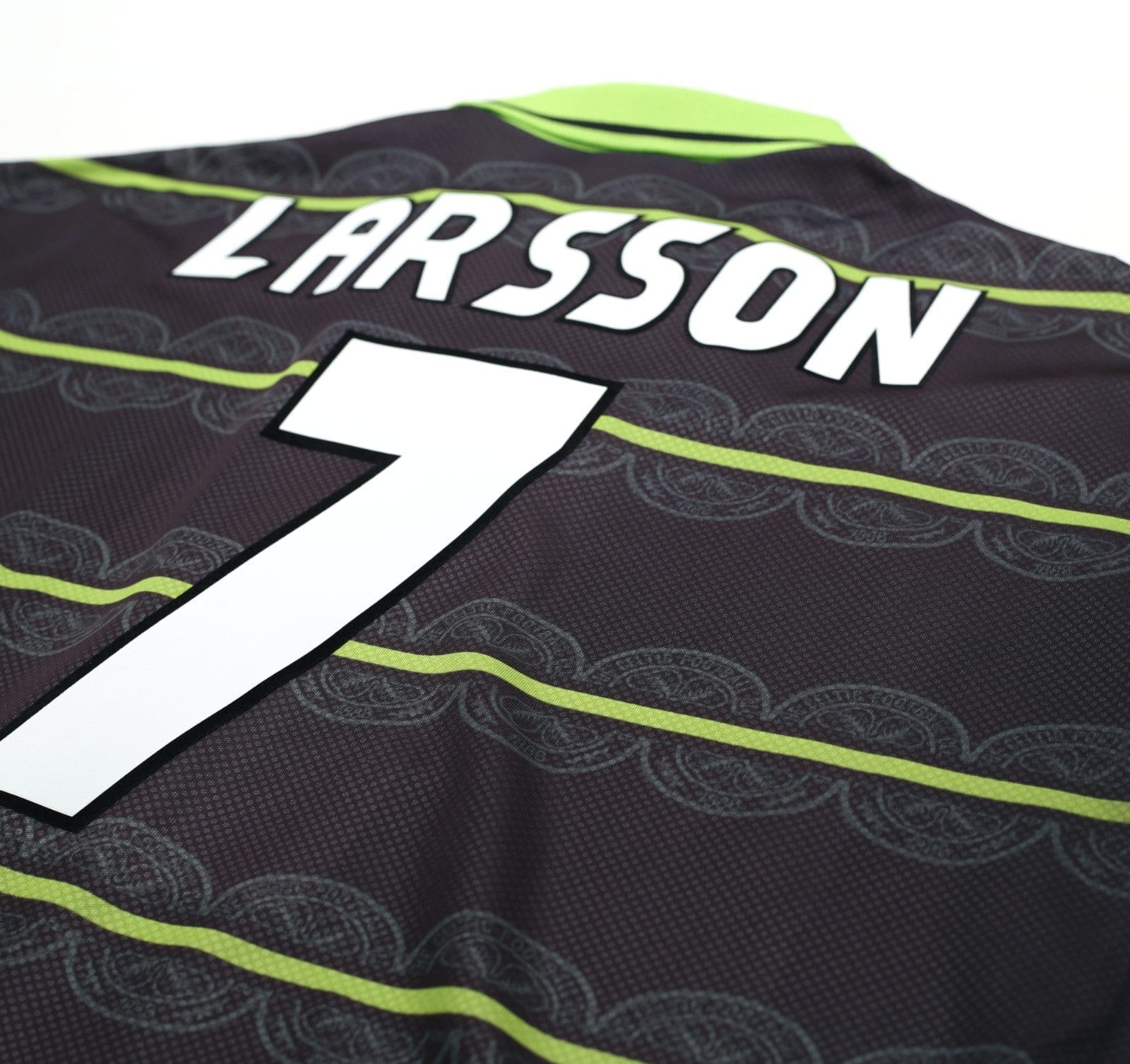 1998/99 LARSSON #7 Celtic Vintage Umbro Away Football Shirt (XL)