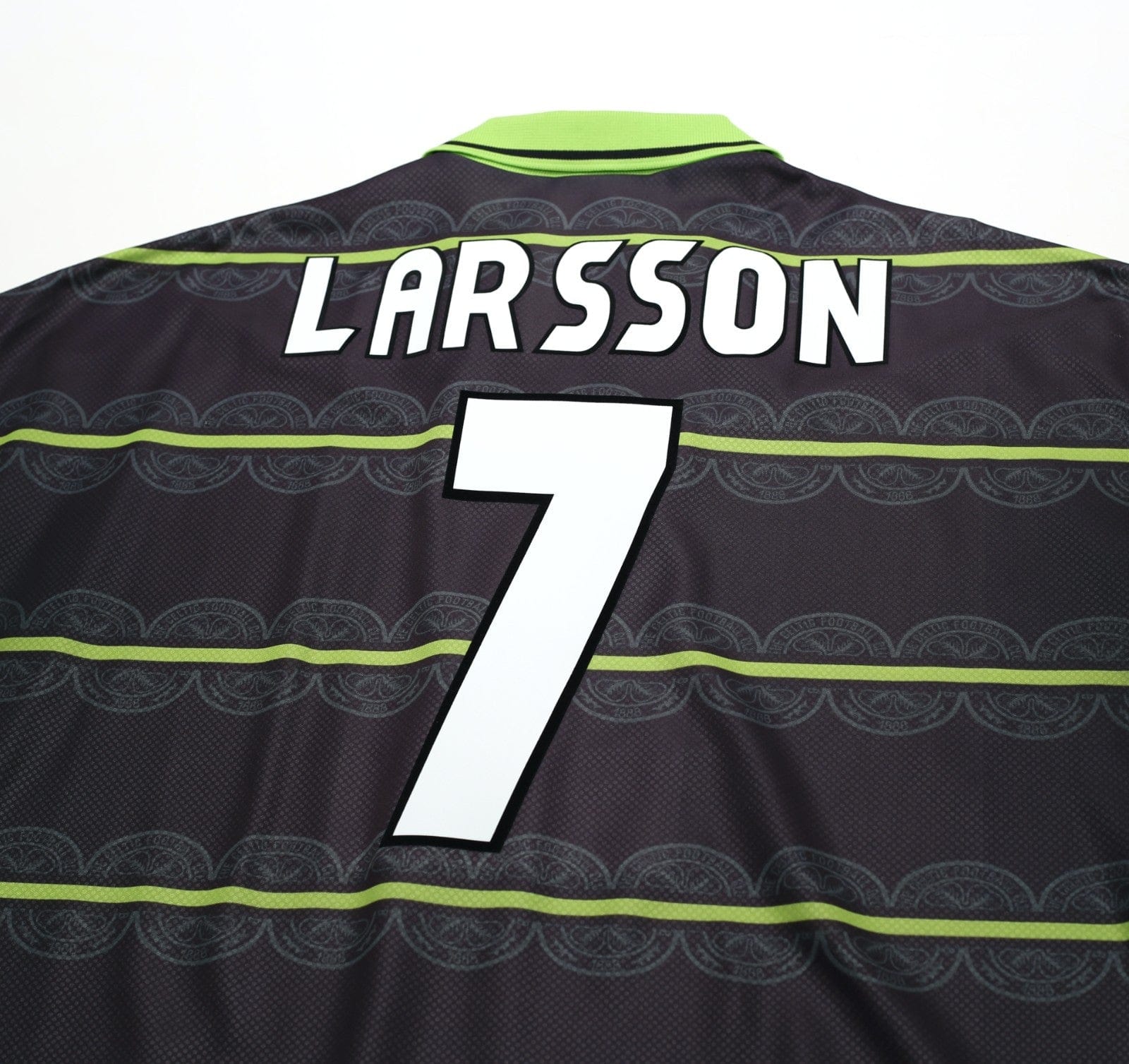 1998/99 LARSSON #7 Celtic Vintage Umbro Away Football Shirt (XL)