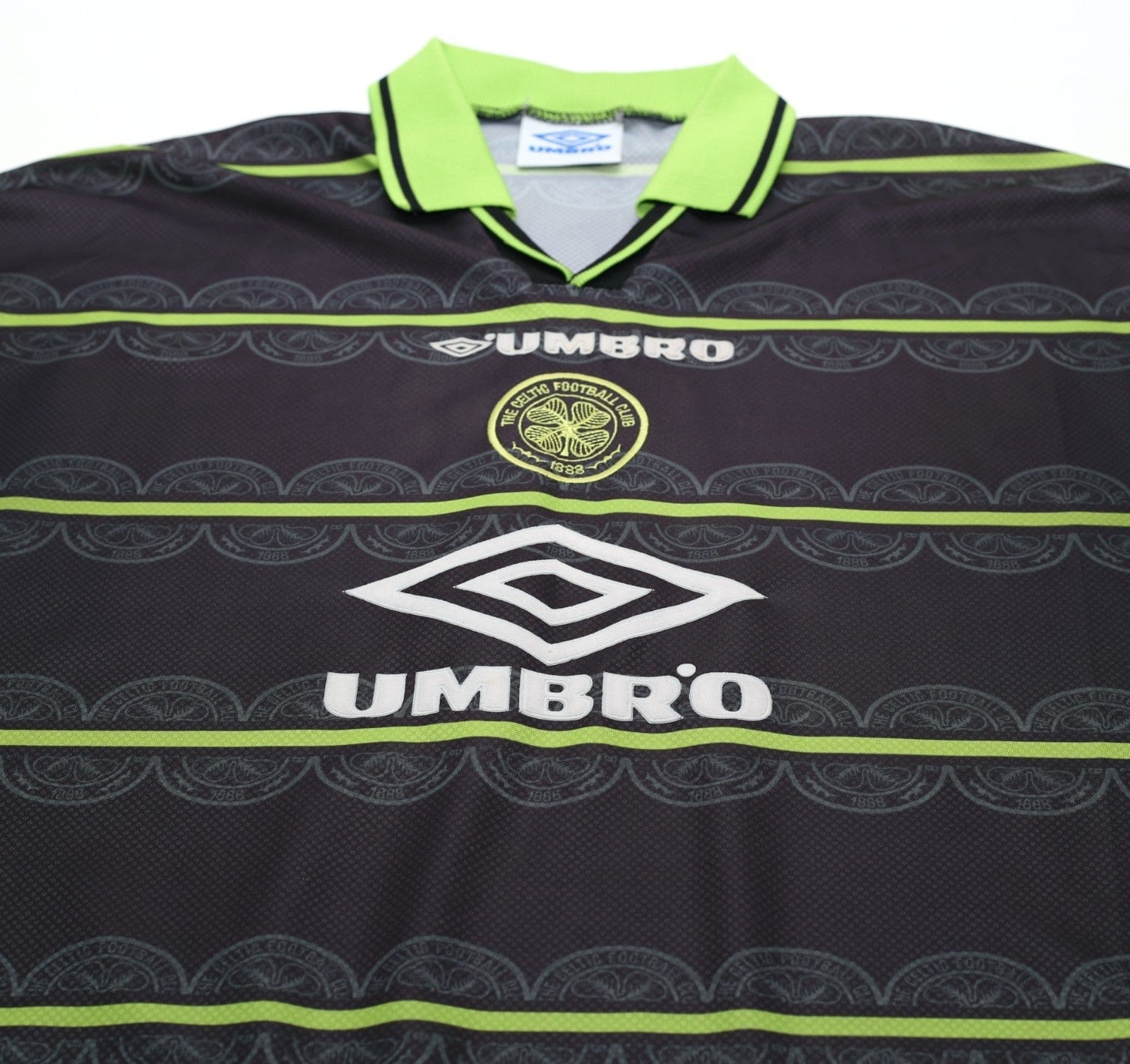 1998/99 LARSSON #7 Celtic Vintage Umbro Away Football Shirt (XL)