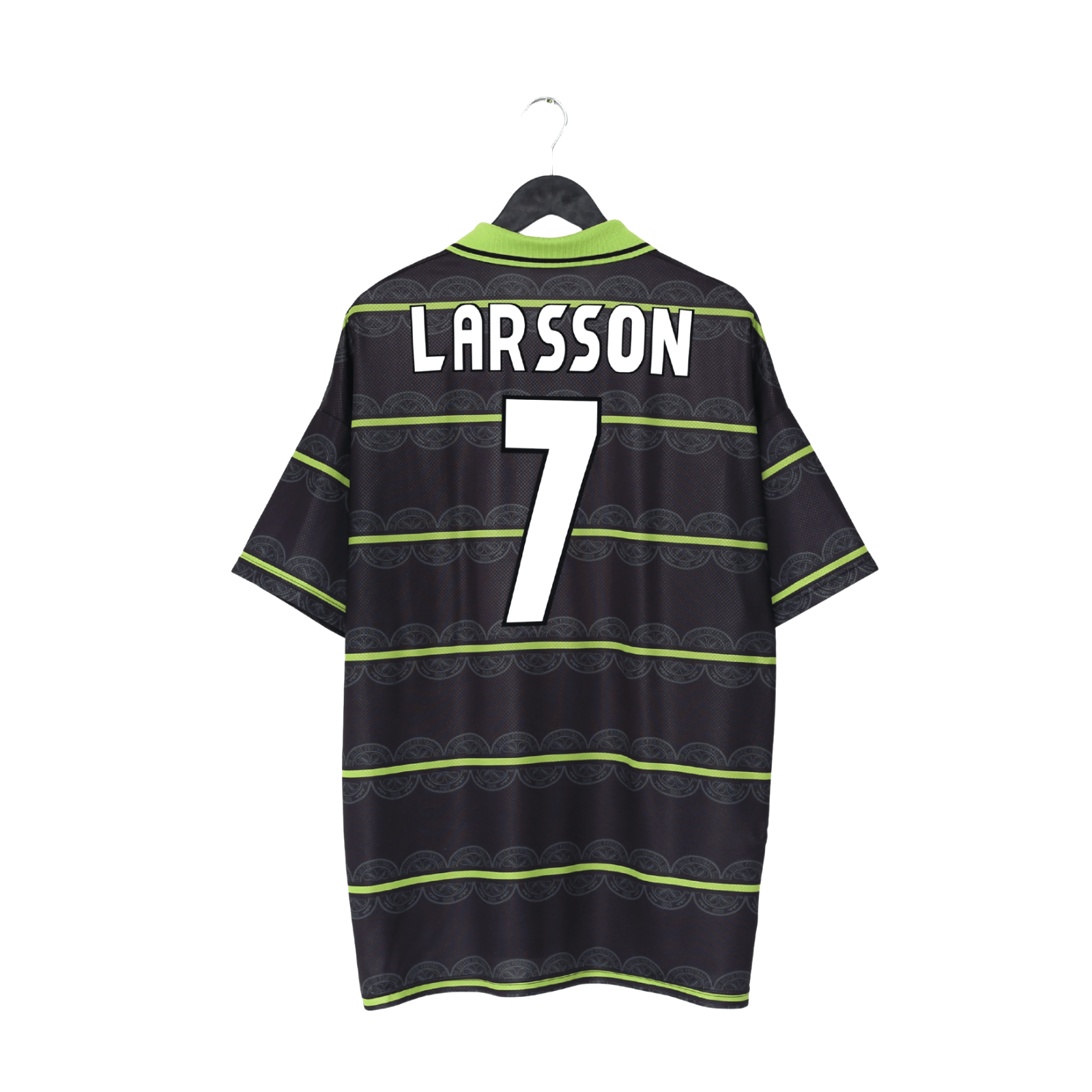 1998/99 LARSSON #7 Celtic Vintage Umbro Away Football Shirt (XL)