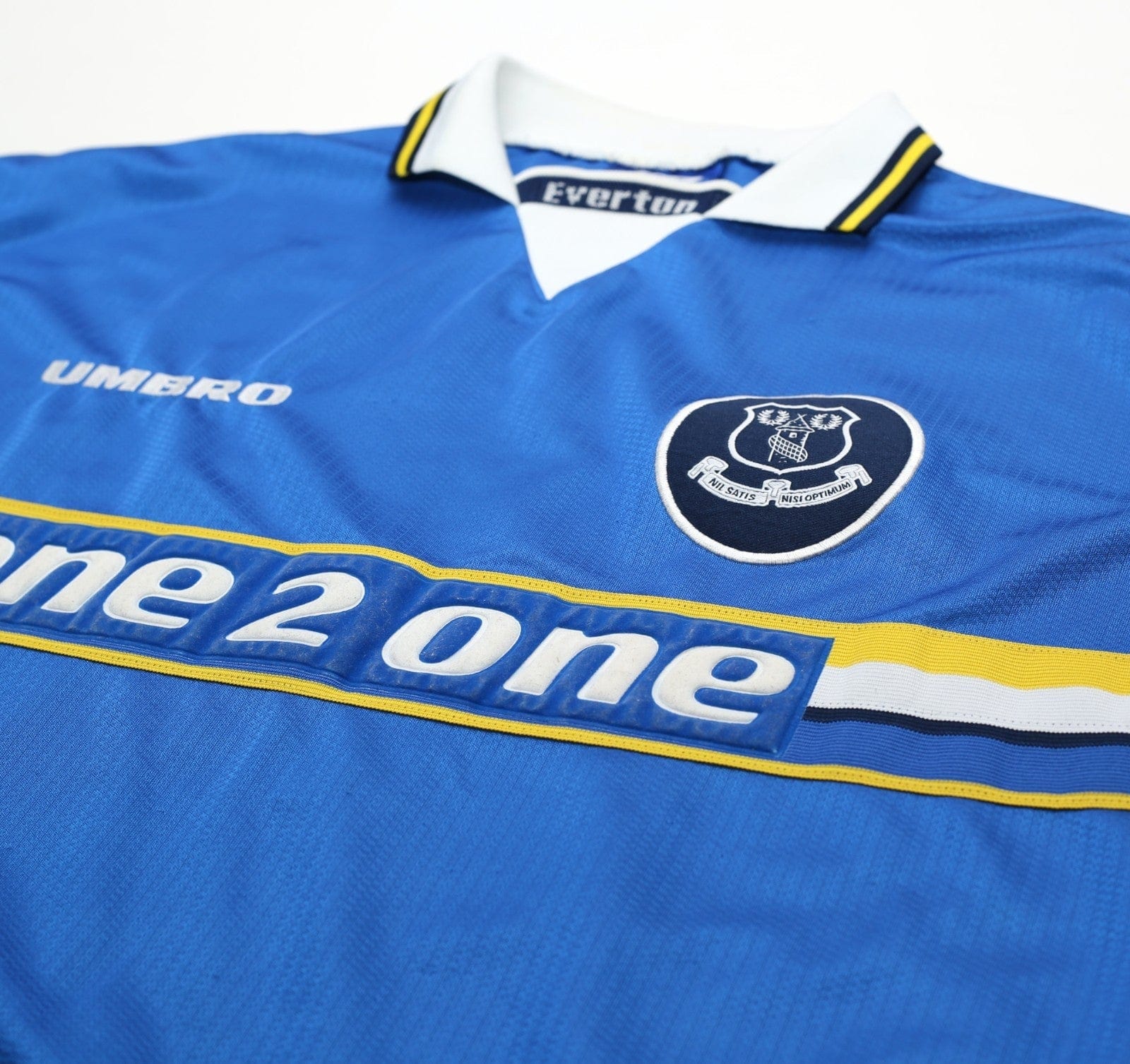 1998/99 MATERAZZI #15 Everton Vintage Umbro Home Football Shirt (L/XL)
