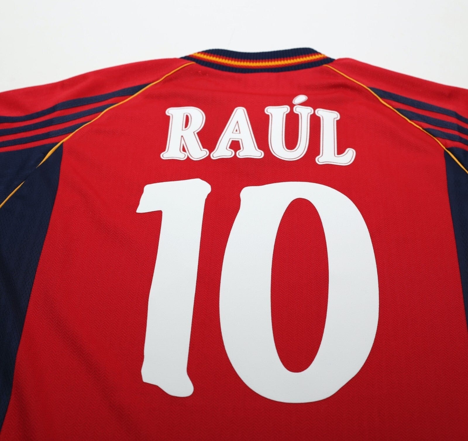 1998/99 RAUL #10 Spain Vintage adidas Home Football Shirt (M)