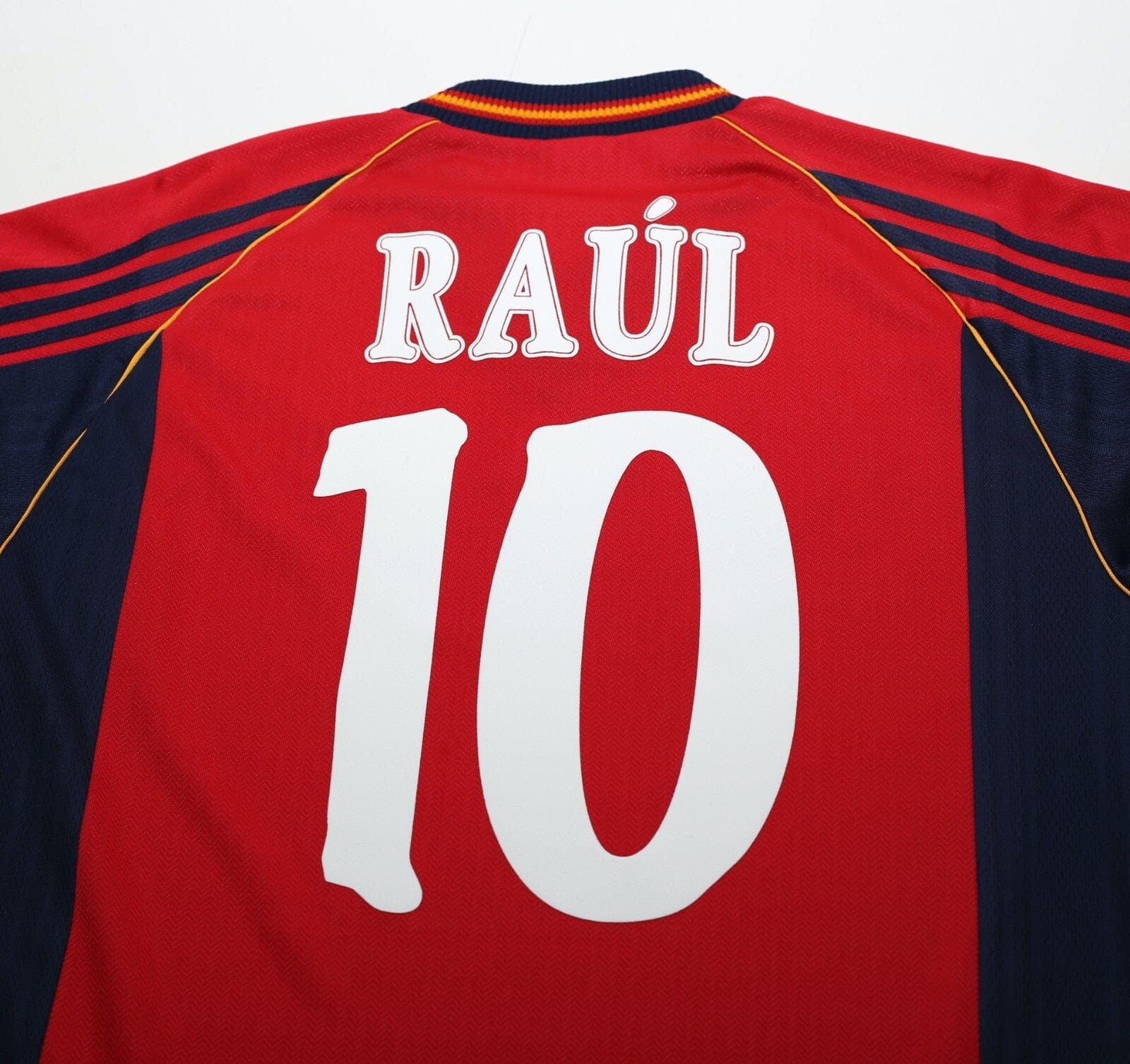 1998/99 RAUL #10 Spain Vintage adidas Home Football Shirt (M)
