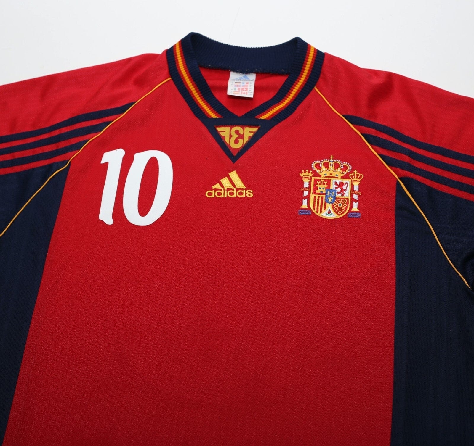 1998/99 RAUL #10 Spain Vintage adidas Home Football Shirt (M)