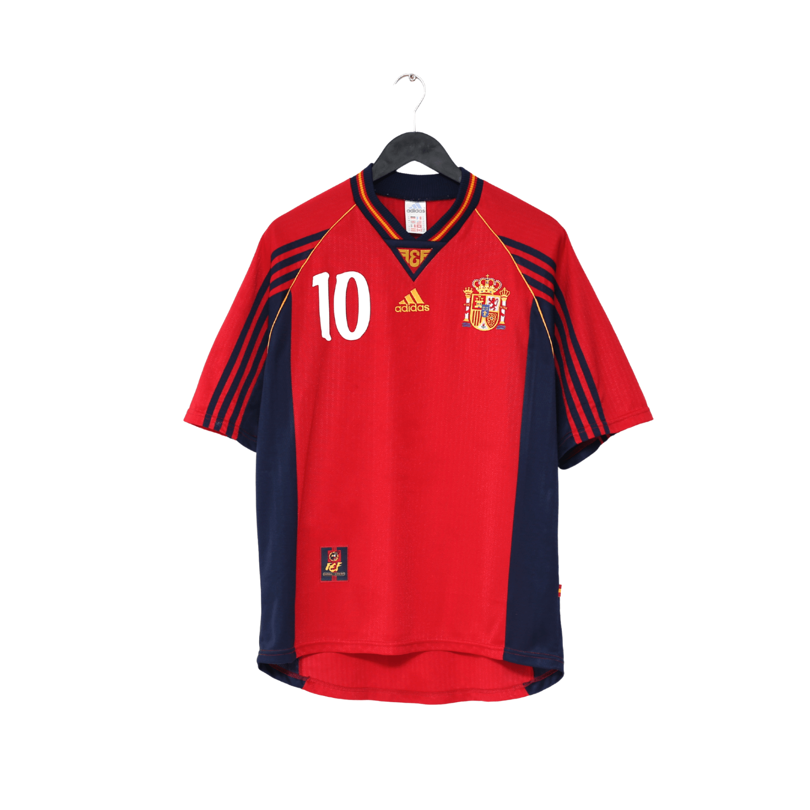 1998/99 RAUL #10 Spain Vintage adidas Home Football Shirt (M)