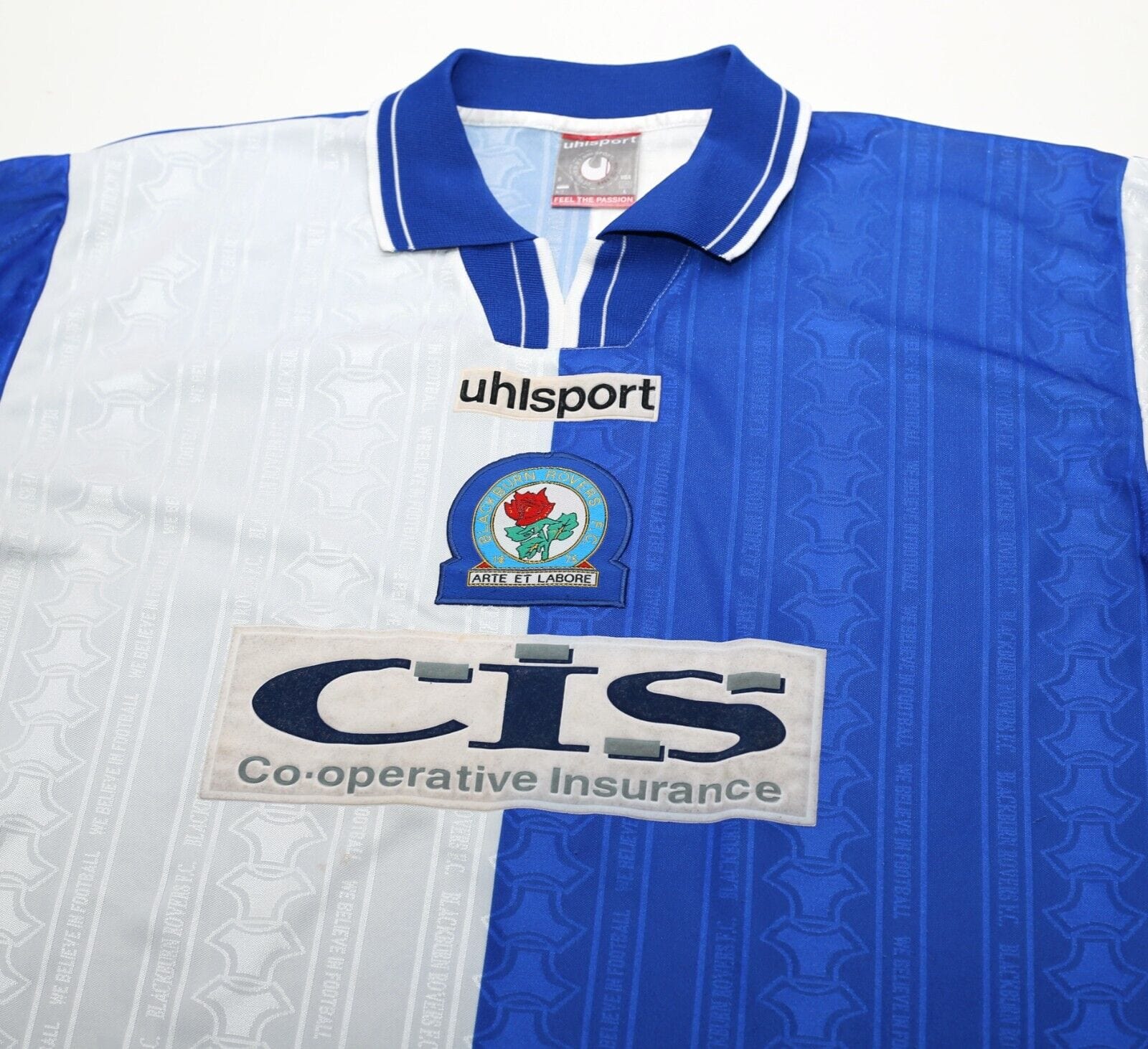 1998/99 SUTTON #9 Blackburn Rovers Vintage Uhlsport Home Football Shirt (L)