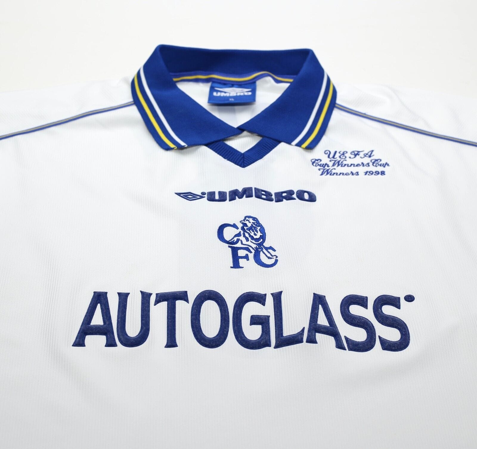 1998/99 VIALLI #9 Chelsea Vintage Umbro CUP WINNERS CUP 1998 Football Shirt (XL)