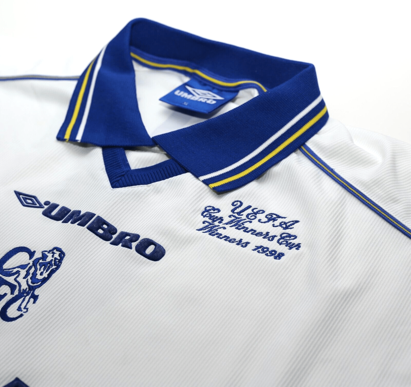 1998/99 VIALLI #9 Chelsea Vintage Umbro CUP WINNERS CUP 1998 Football Shirt (XL)