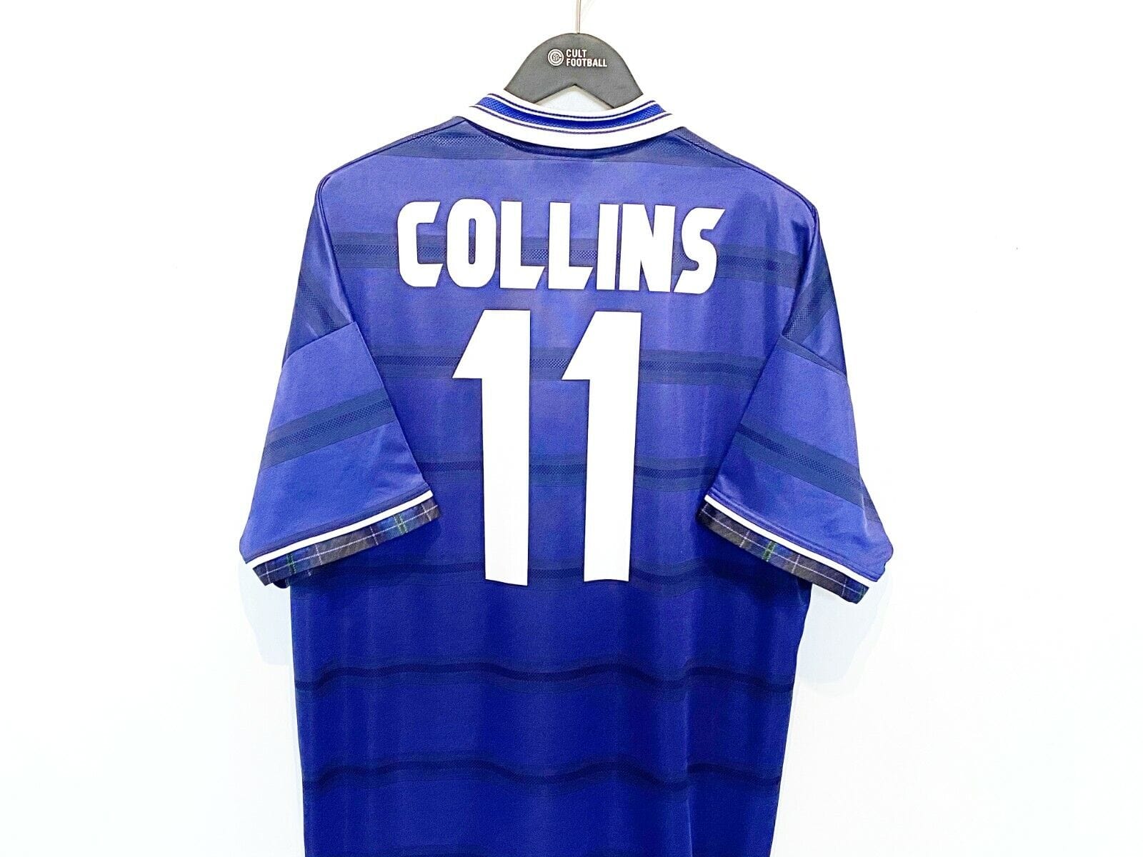 1998 COLLINS #11 Scotland World Cup 98 Vintage Umbro Home Football Shirt (XXL)
