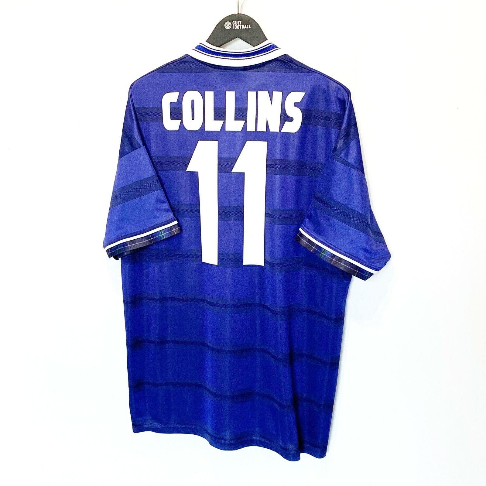 1998 COLLINS #11 Scotland World Cup 98 Vintage Umbro Home Football Shirt (XXL)
