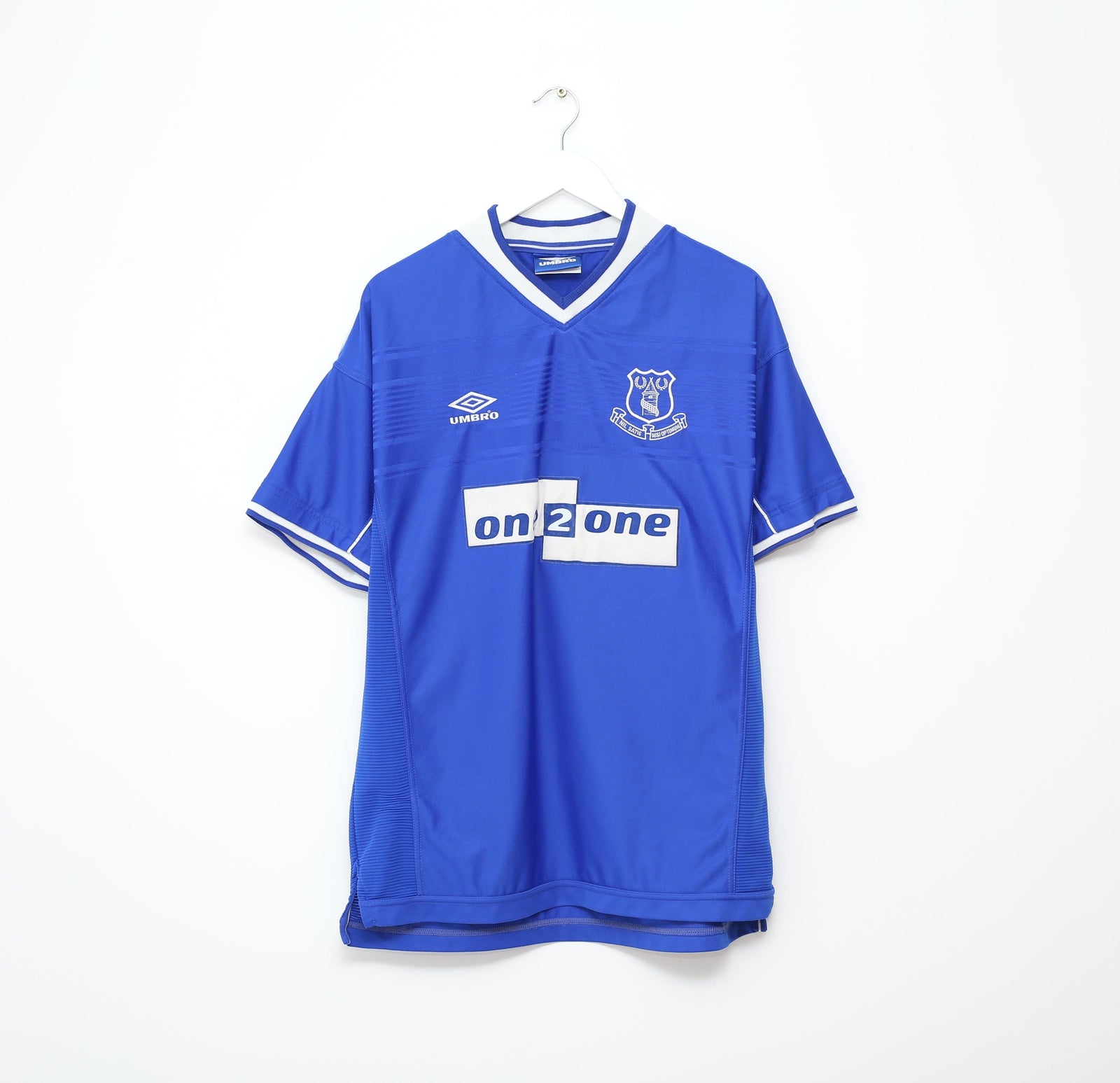 1999/00 CAMPBELL #9 Everton Vintage Umbro Football Shirt Jersey (XL)