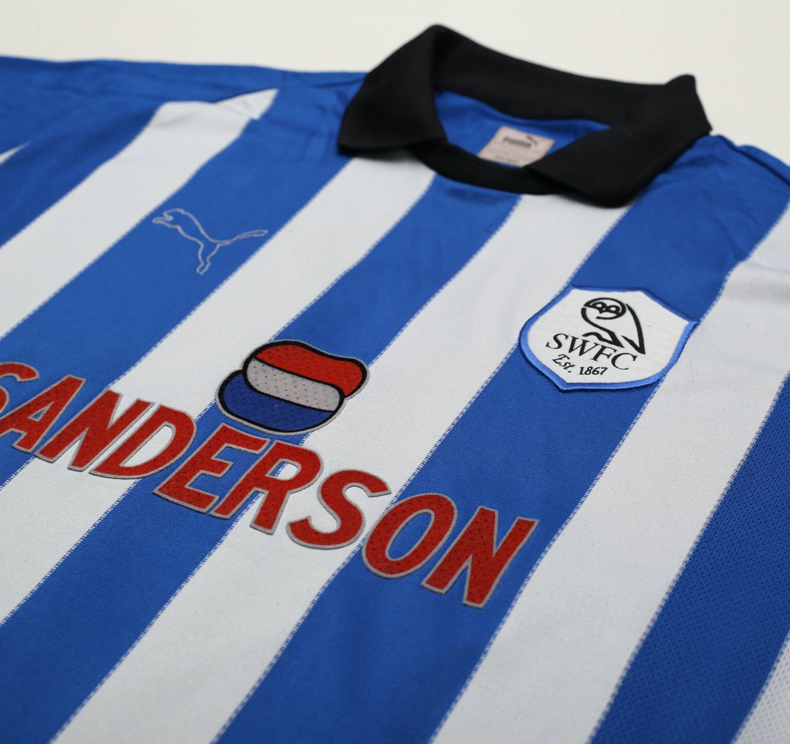 1999/00 CARBONE #8 Sheffield Wednesday Vintage PUMA Home Football Shirt (L)