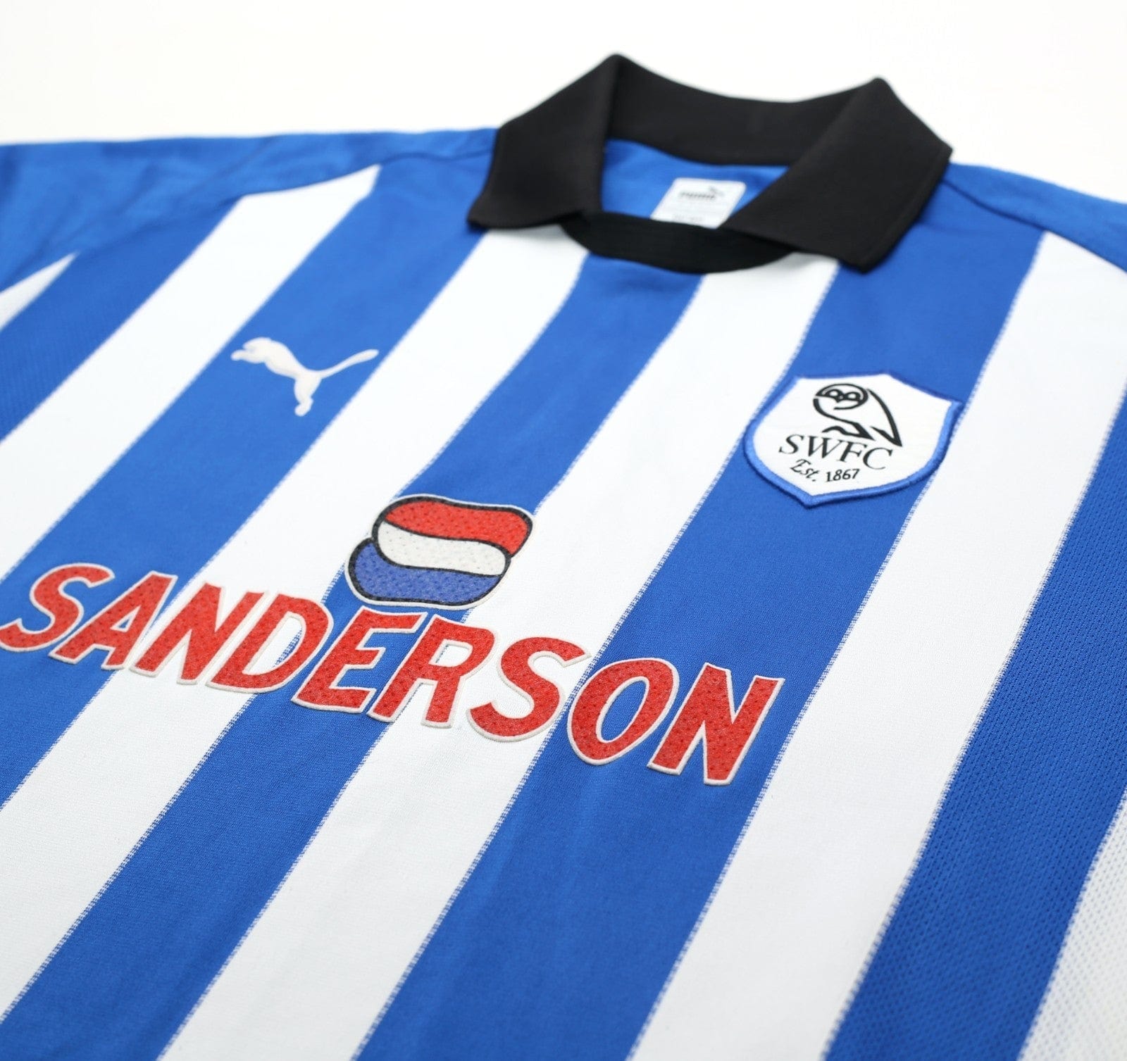 1999/00 CARBONE #8 Sheffield Wednesday Vintage PUMA Home Football Shirt (L)