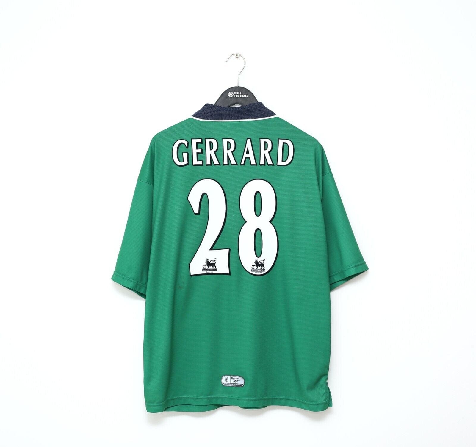 1999/00 GERRARD #28 Liverpool Vintage Reebok Away Football