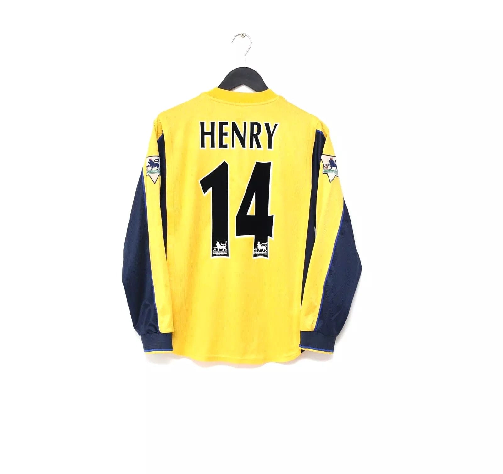 1999/00 HENRY #14 Arsenal Vintage Nike L/S Away Football Shirt (S)