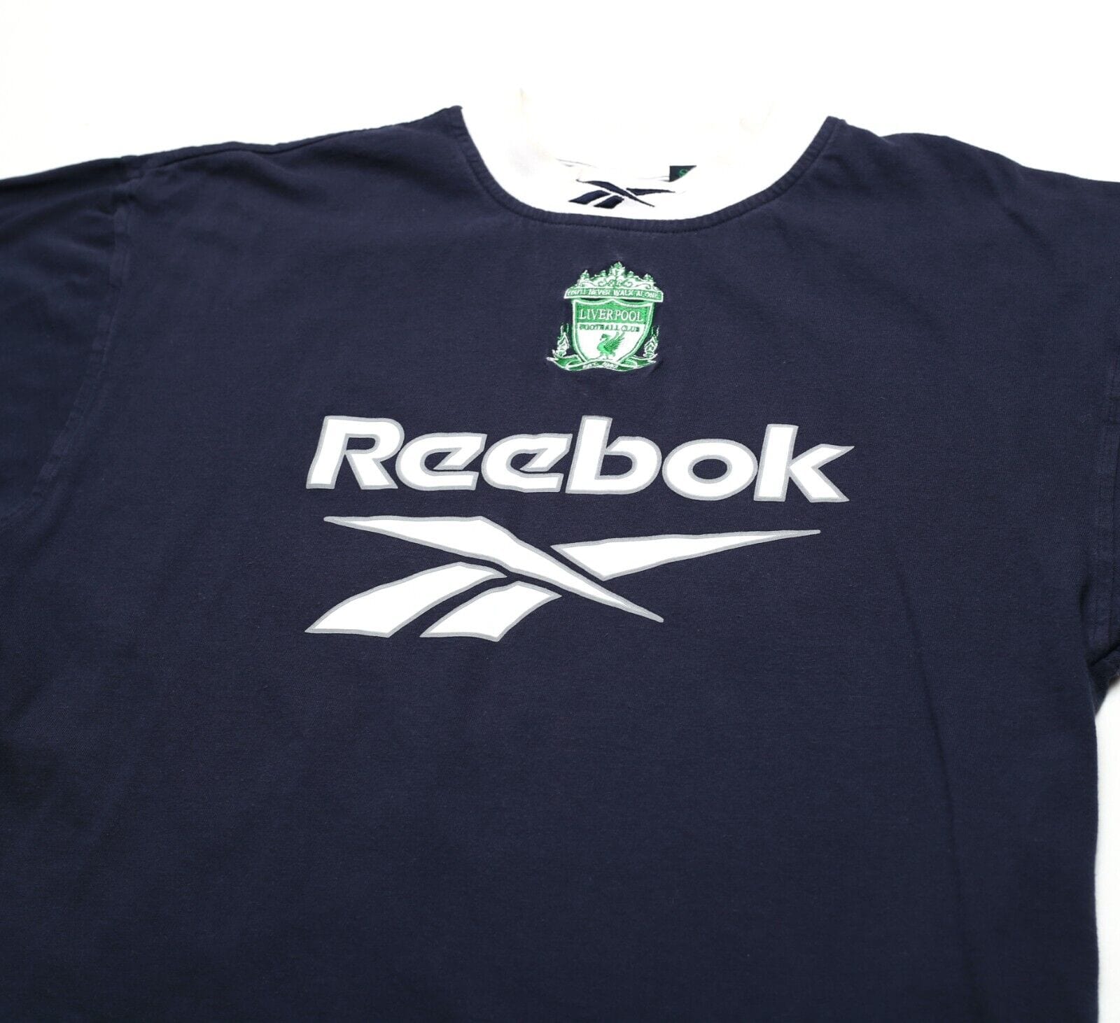 1999/00 LIVERPOOL Vintage Reebok Cotton Football Training Top T Shirt (S/M) Tee