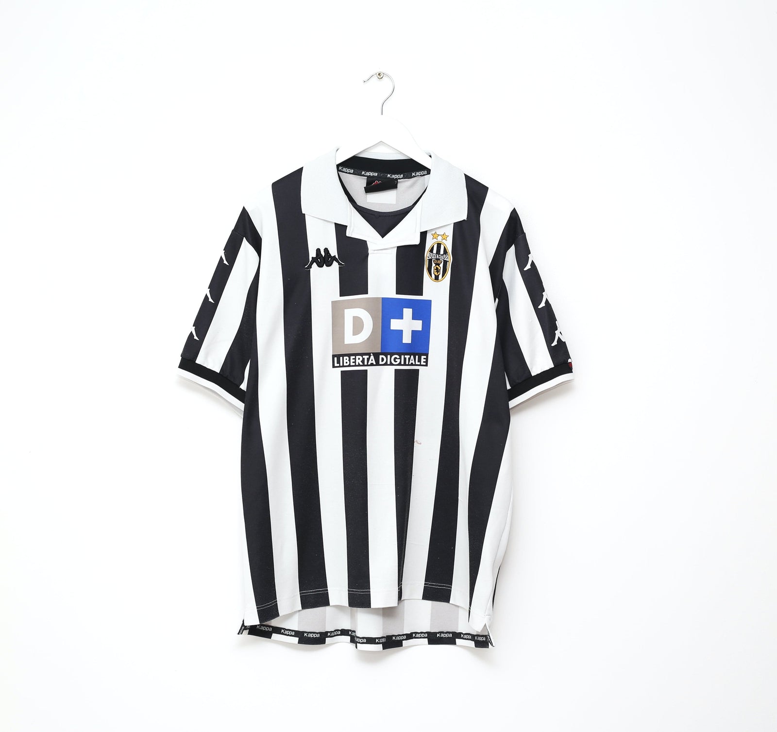 1999/00 ZIDANE #21 Juventus Vintage Kappa Home Football Shirt Jersey (XL)