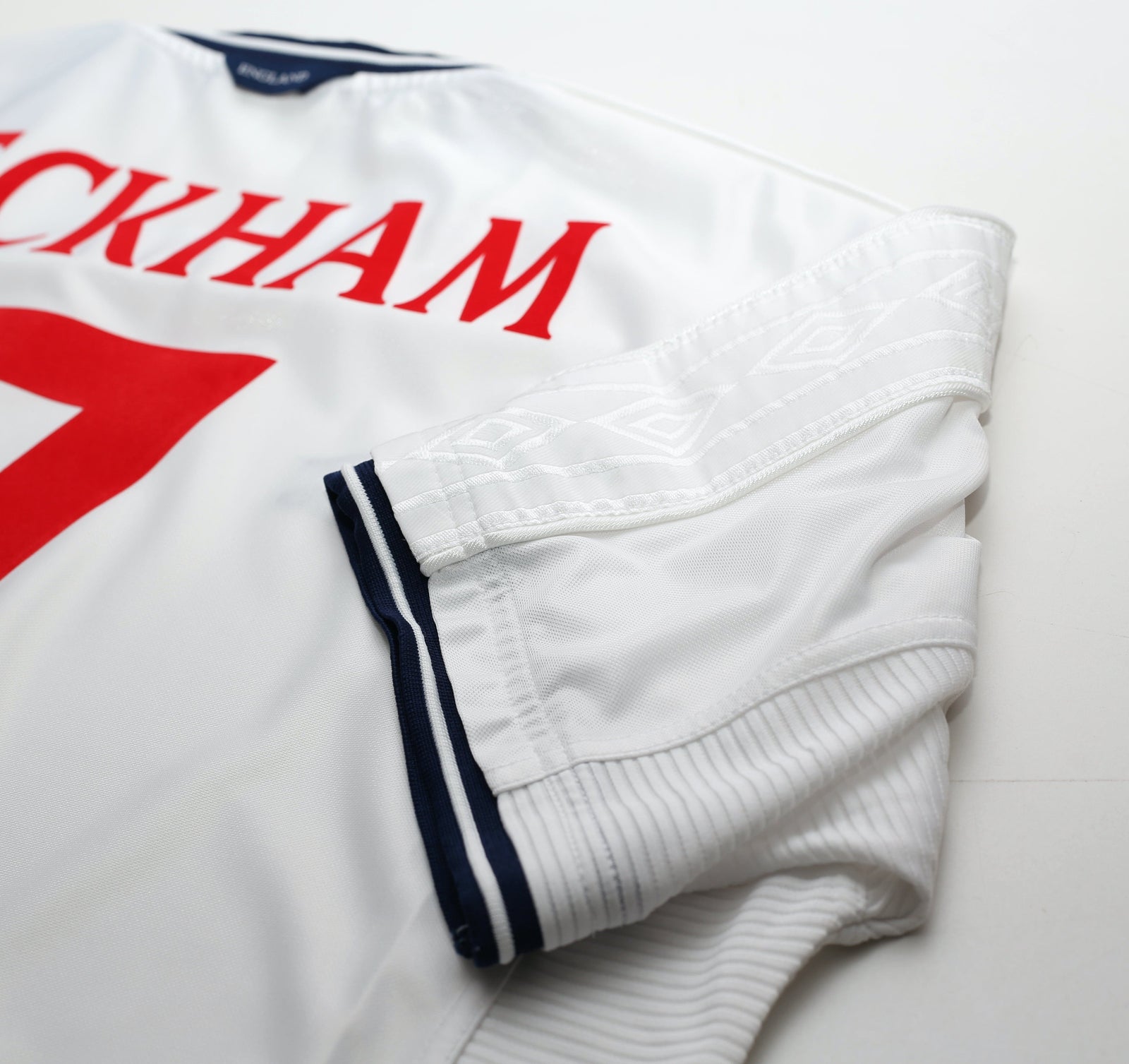 1999/01 BECKHAM #7 England Vintage Umbro Home Football Shirt (XL) Euro 2000