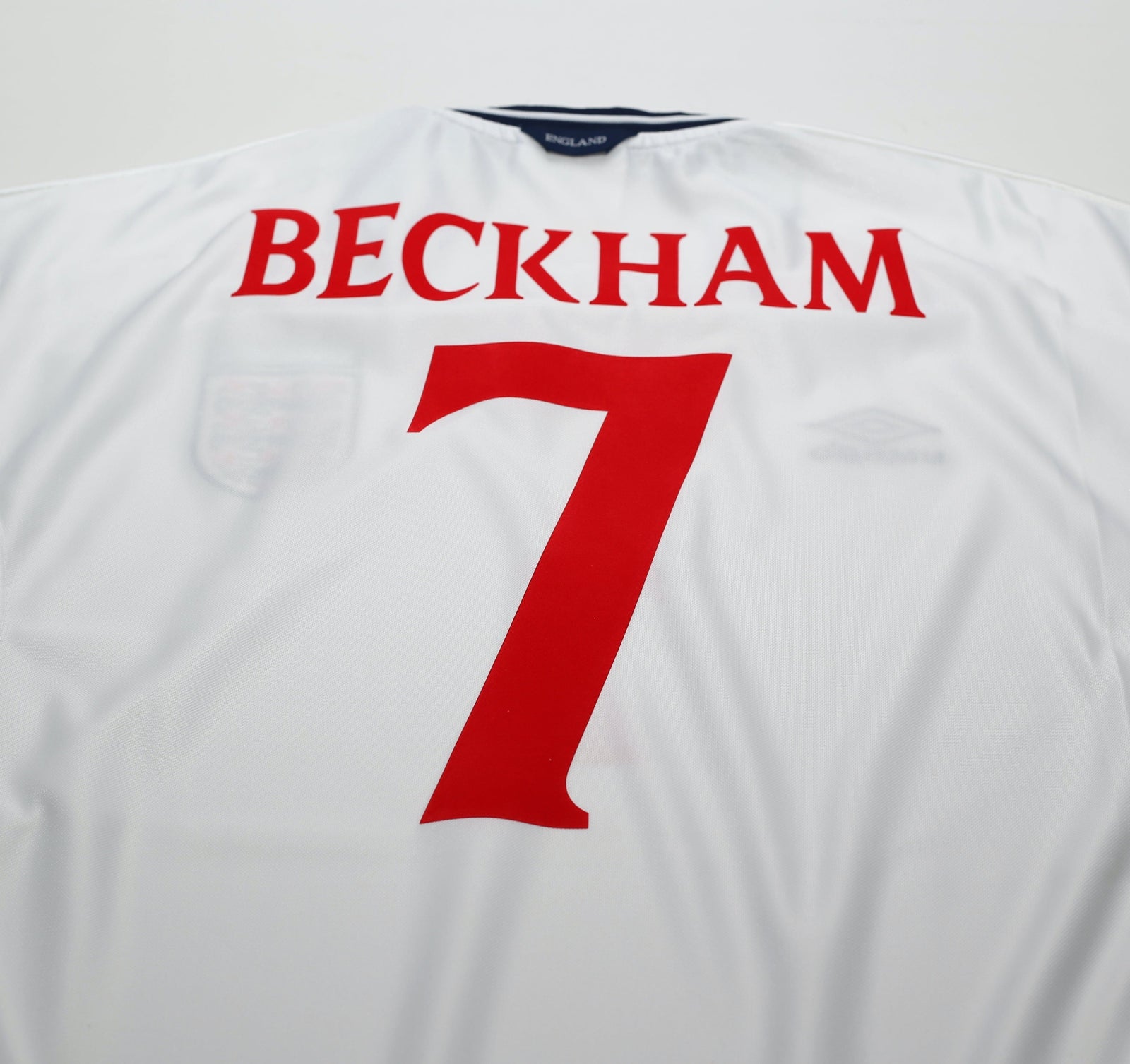 1999/01 BECKHAM #7 England Vintage Umbro Home Football Shirt (XL) Euro 2000