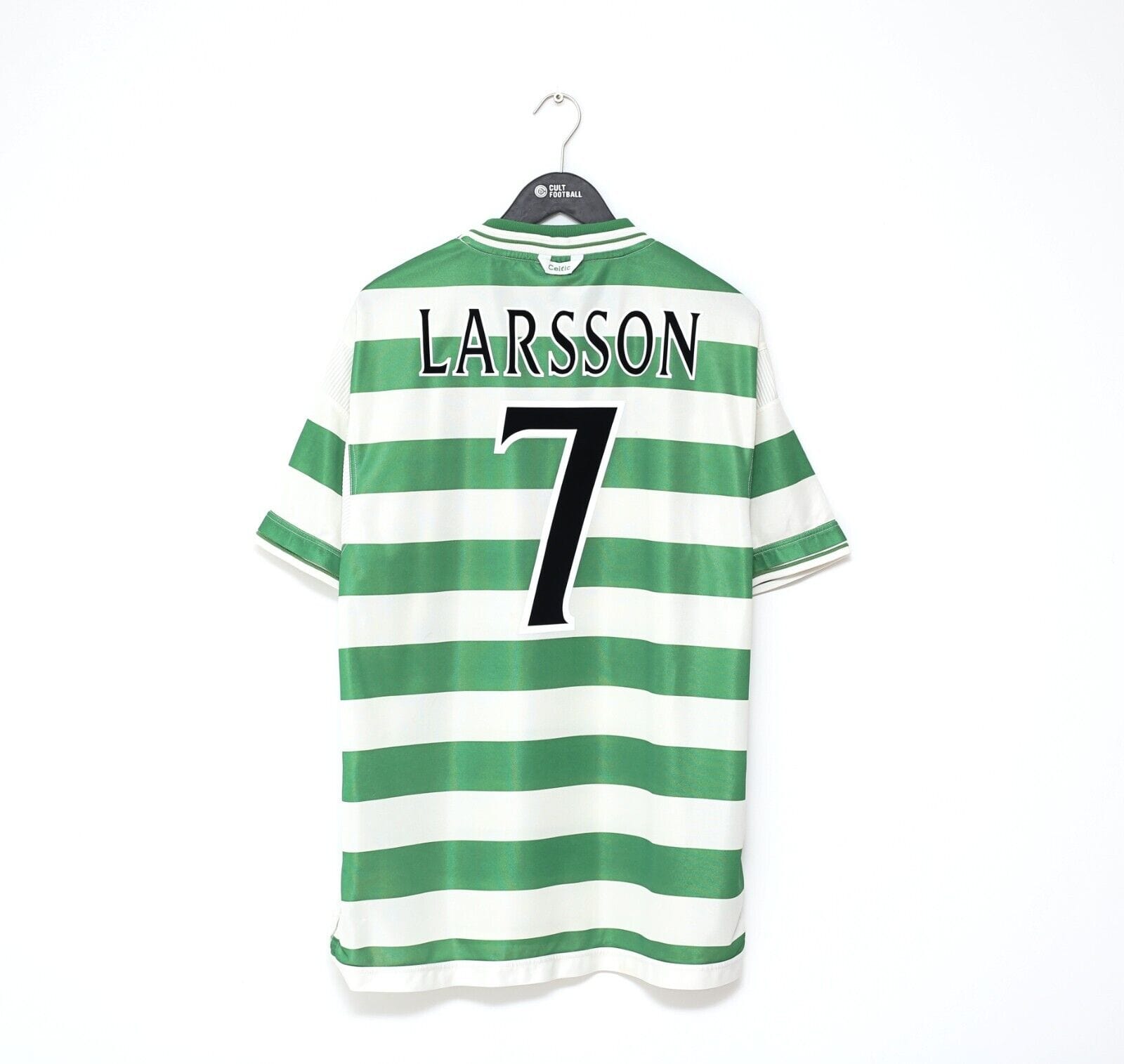 1999/01 LARSSON #7 Celtic Vintage Umbro European Home Football Shirt (XL)