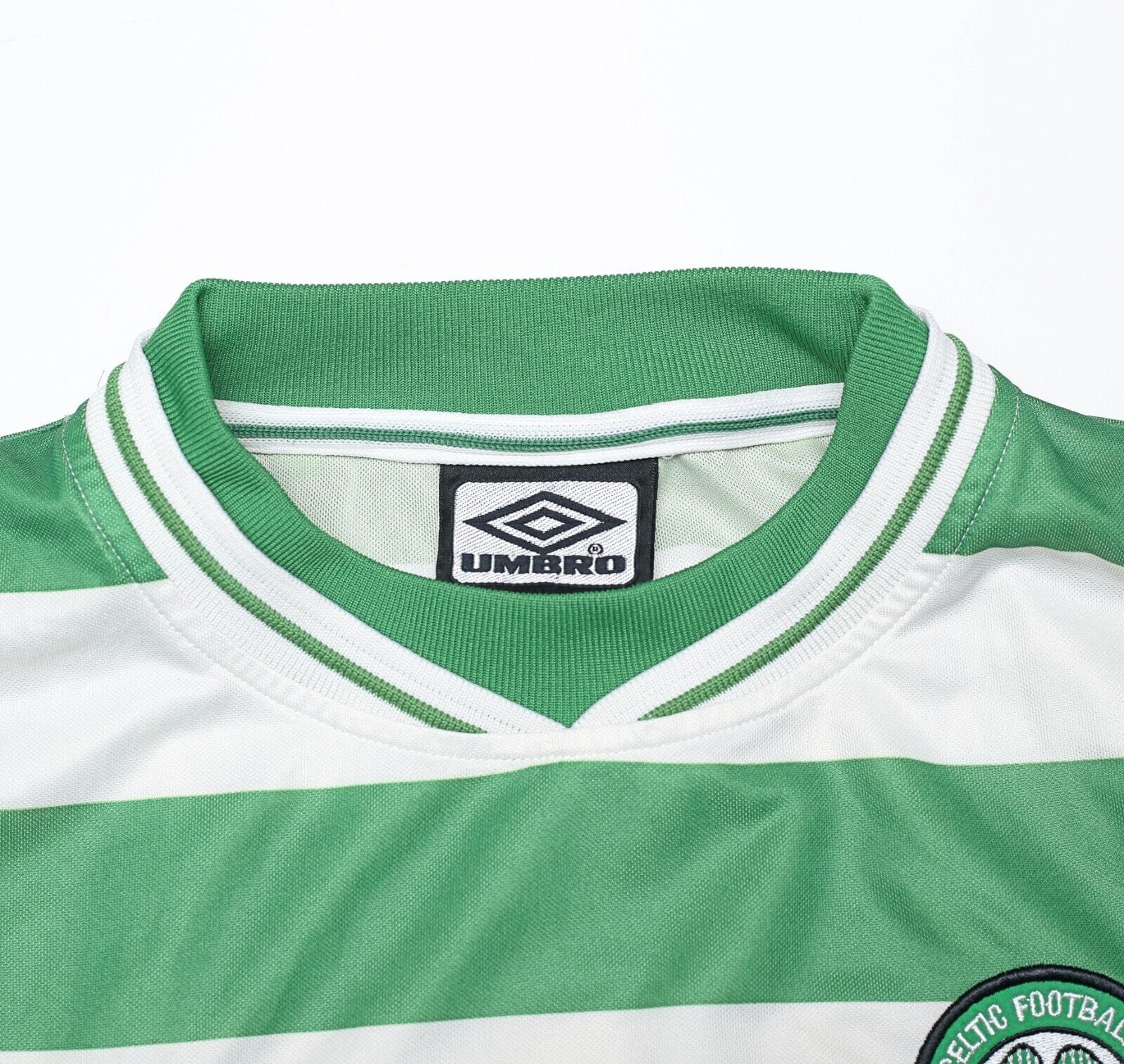 1999/01 LARSSON #7 Celtic Vintage Umbro European Home Football Shirt (XL)