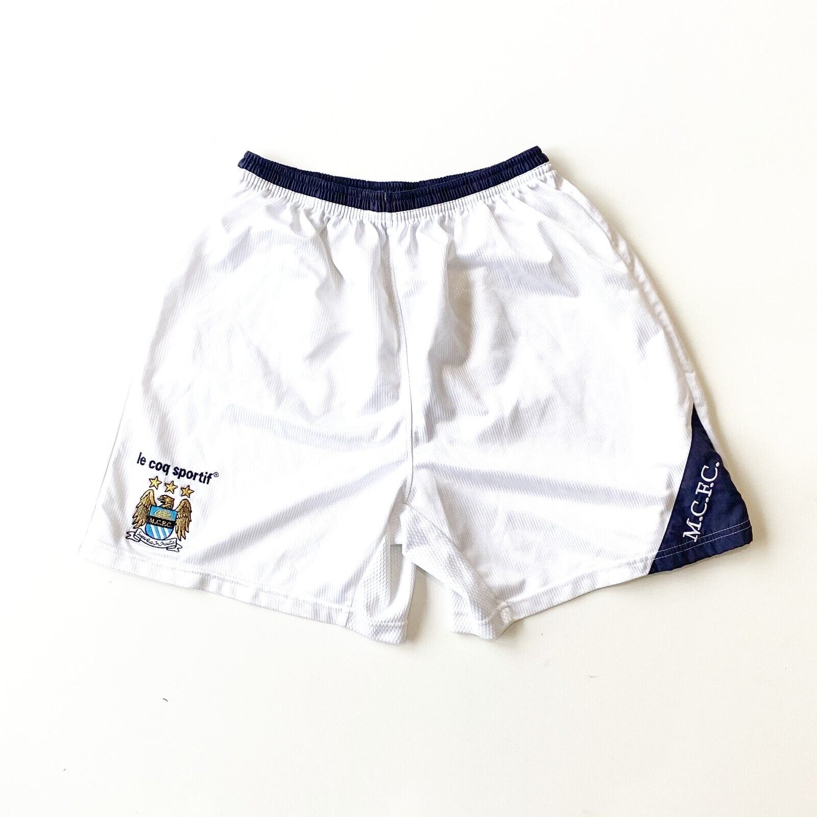 1999/01 MANCHESTER City Vintage le coq sportif Home Football Shorts (M) 38/40"
