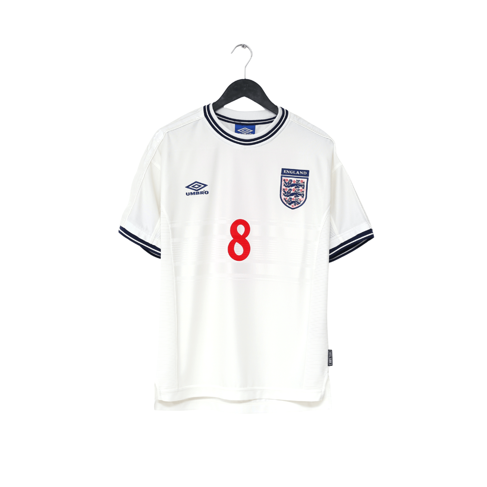 1999/01 SCHOLES #8 England Vintage Umbro Home Football Shirt (M) Euro 2000
