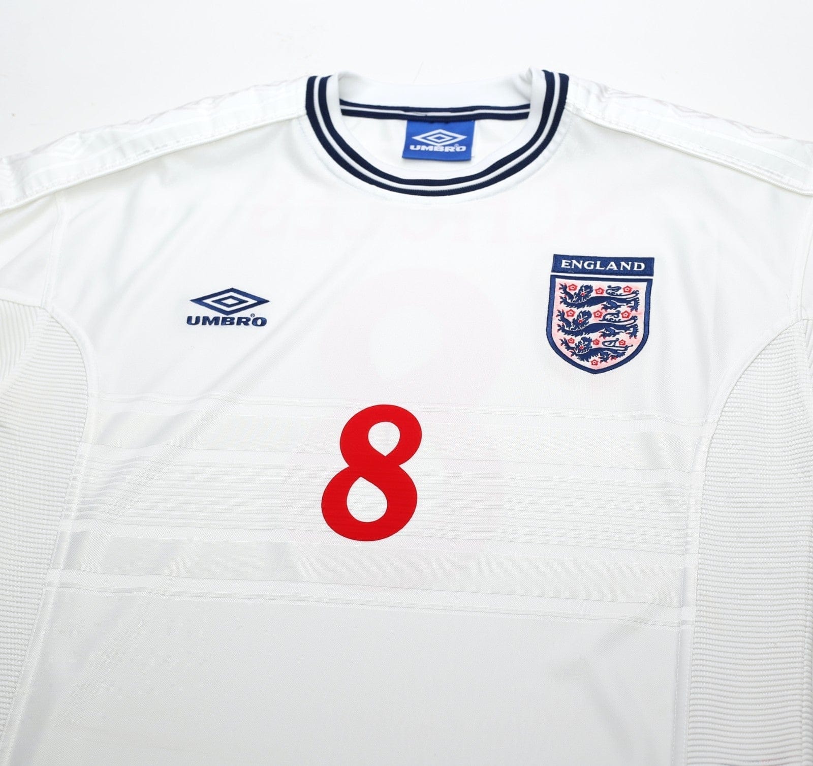 1999/01 SCHOLES #8 England Vintage Umbro Home Football Shirt (M) Euro 2000