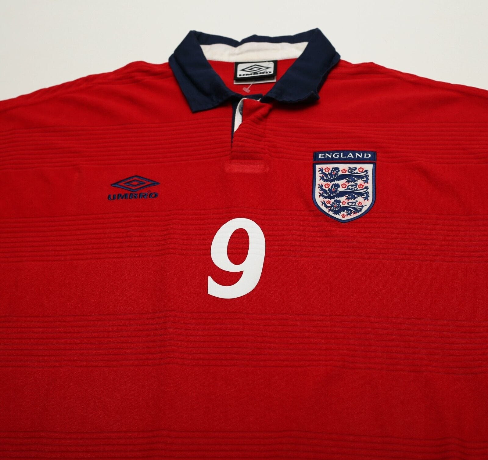 1999/01 SHEARER #9 England Vintage Umbro Away Football Shirt (XL) Euro 2000