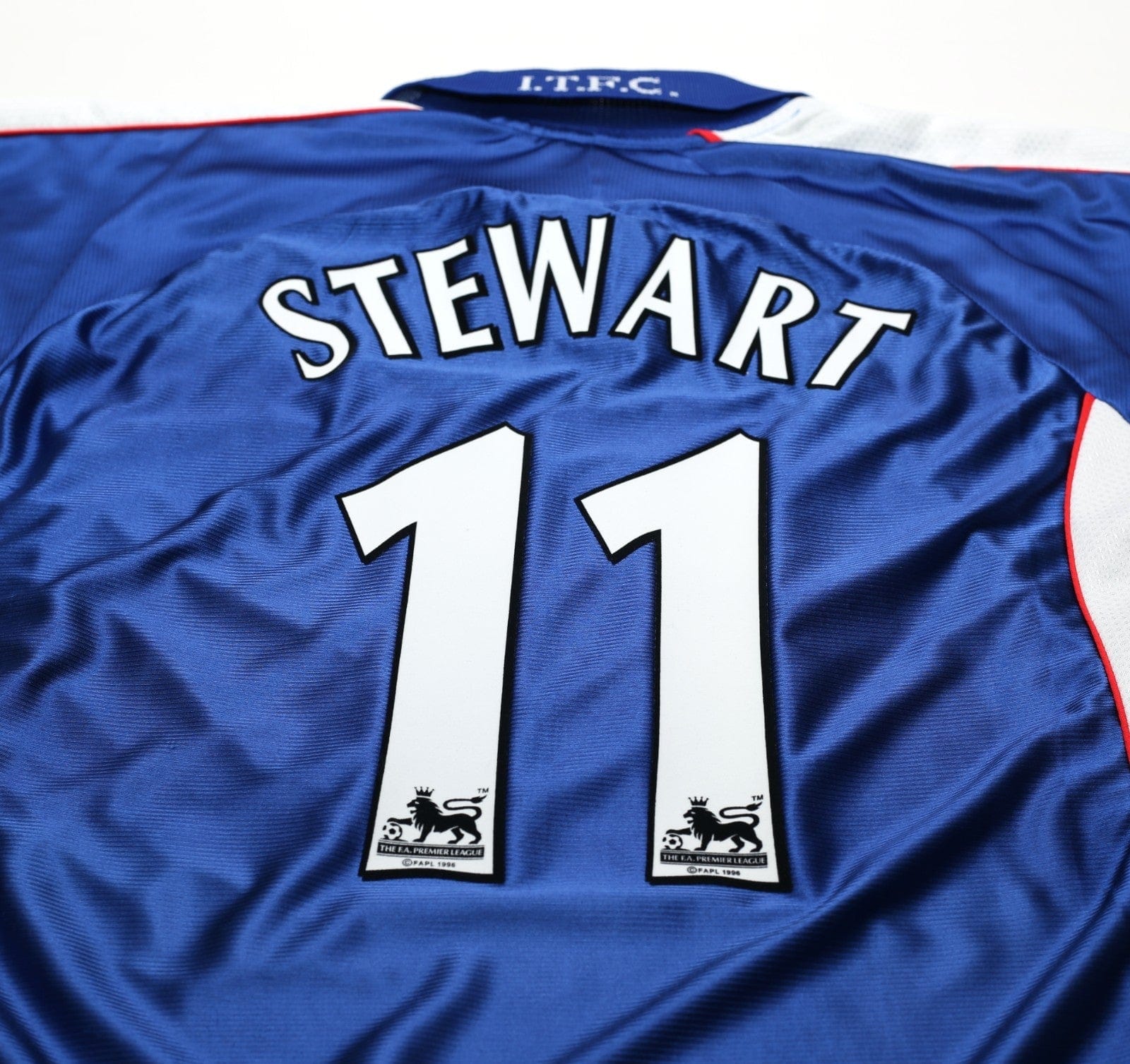1999/01 STEWART #11 Ipswich Town Vintage PUNCH Home Football Shirt (L)