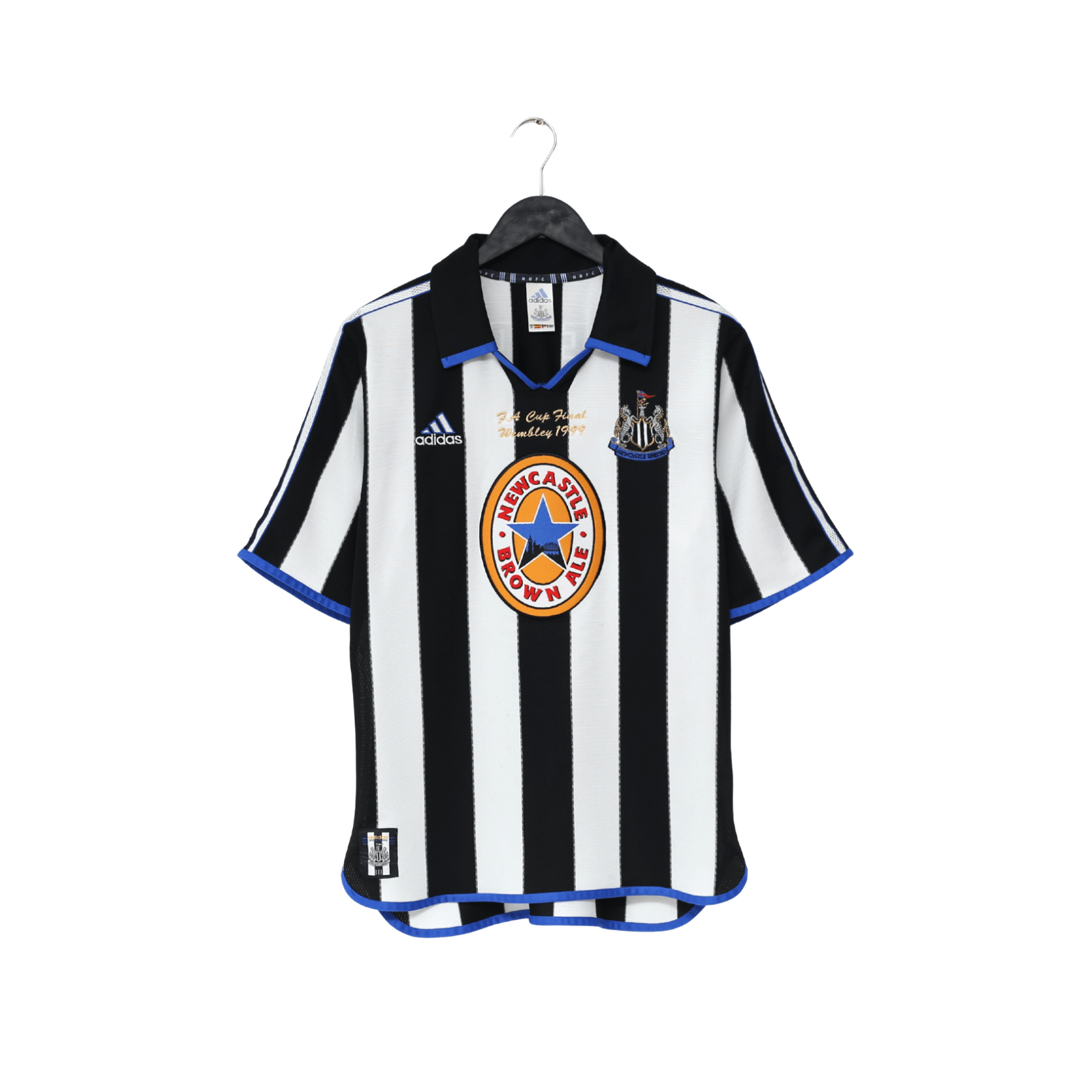 1999 SHEARER #9 Newcastle United Vintage adidas FA Cup Final Football Shirt (M)