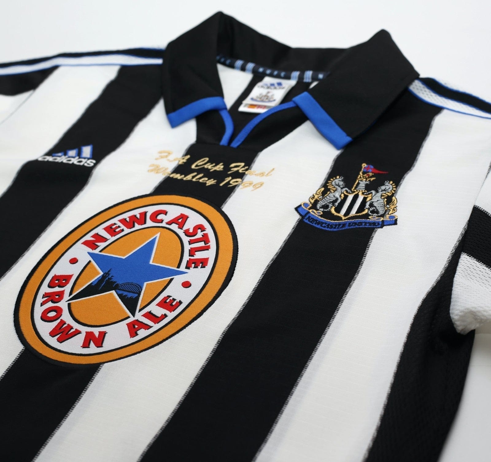 1999 SHEARER #9 Newcastle United Vintage adidas FA Cup Final Football Shirt (S)