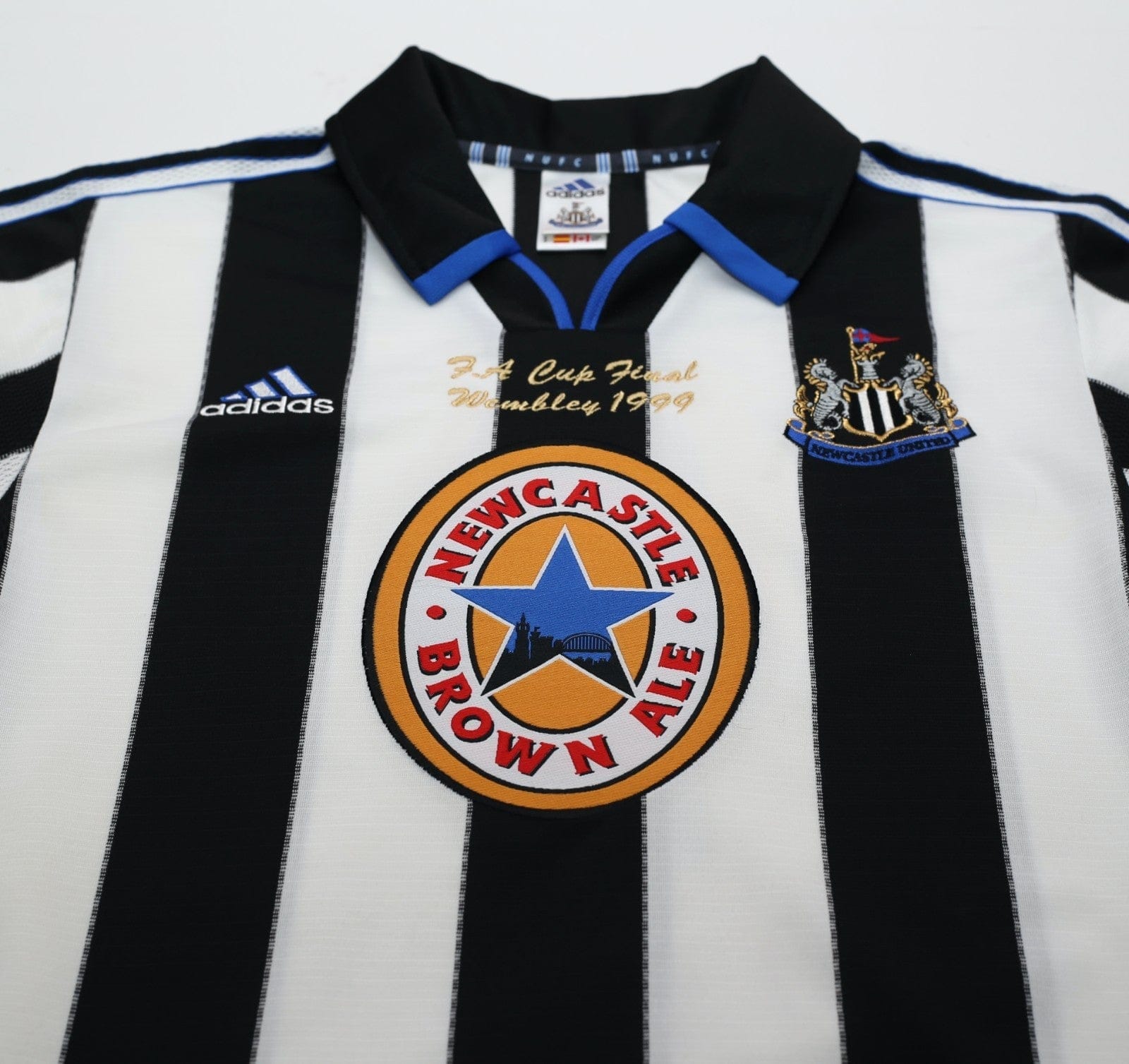 1999 SHEARER #9 Newcastle United Vintage adidas FA Cup Final Football Shirt (S)
