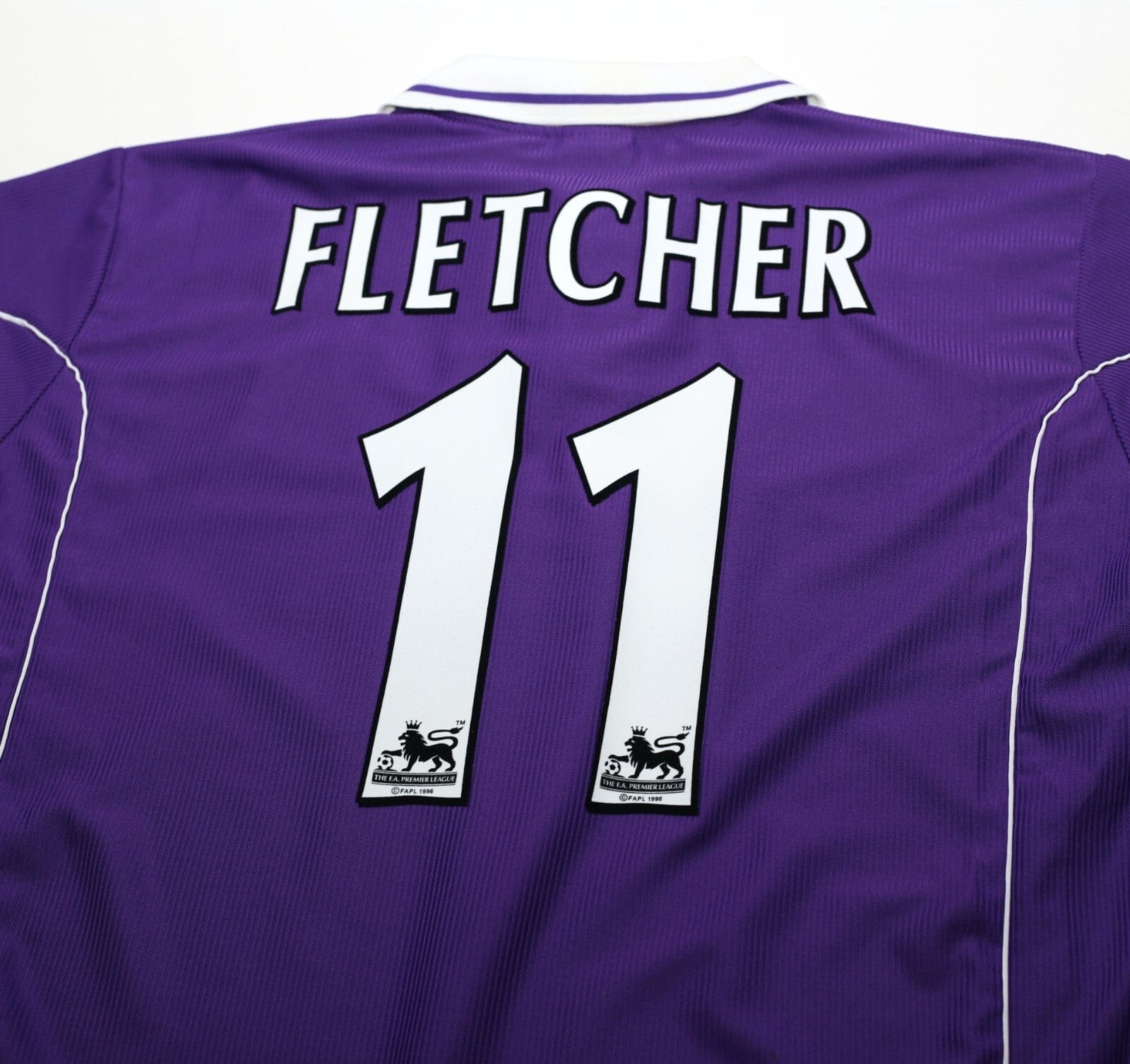 2000/01 FLETCHER #11 Harchester United Vintage LCS Home Football Shirt (L)