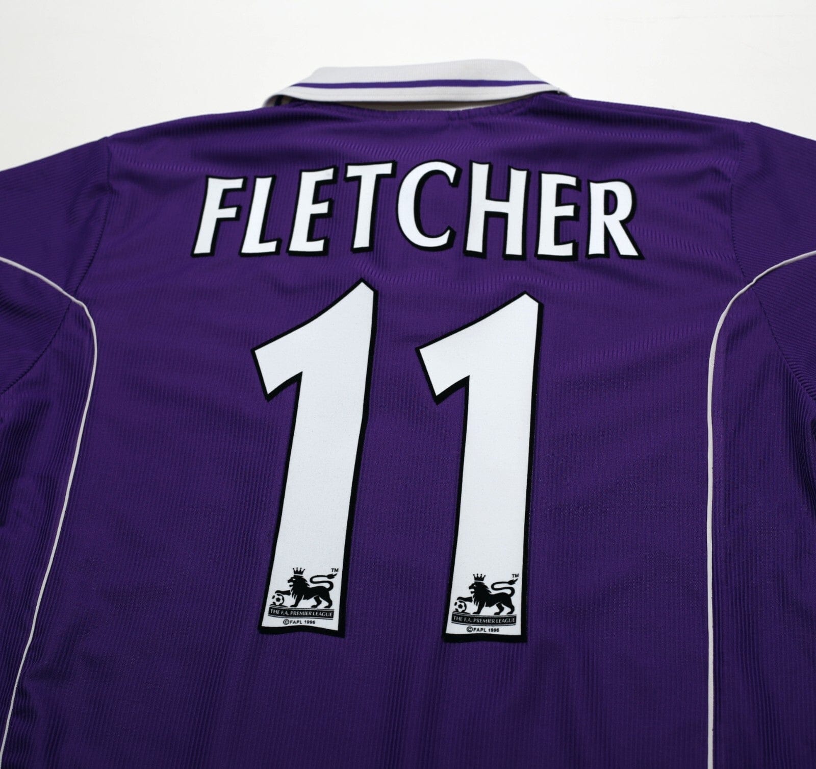 2000/01 FLETCHER #11 Harchester United Vintage LCS Home Football Shirt (M)