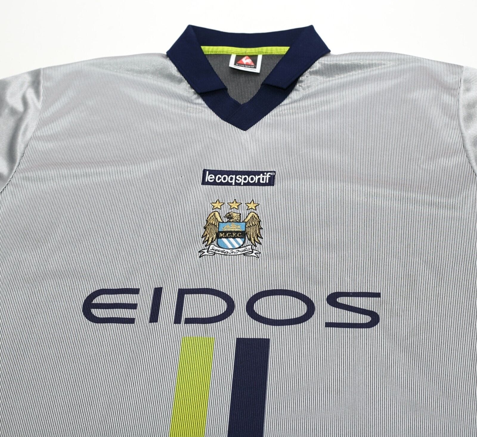 2000/01 GOATER #10 Manchester City Vintage le coq sportif Football Shirt (L)