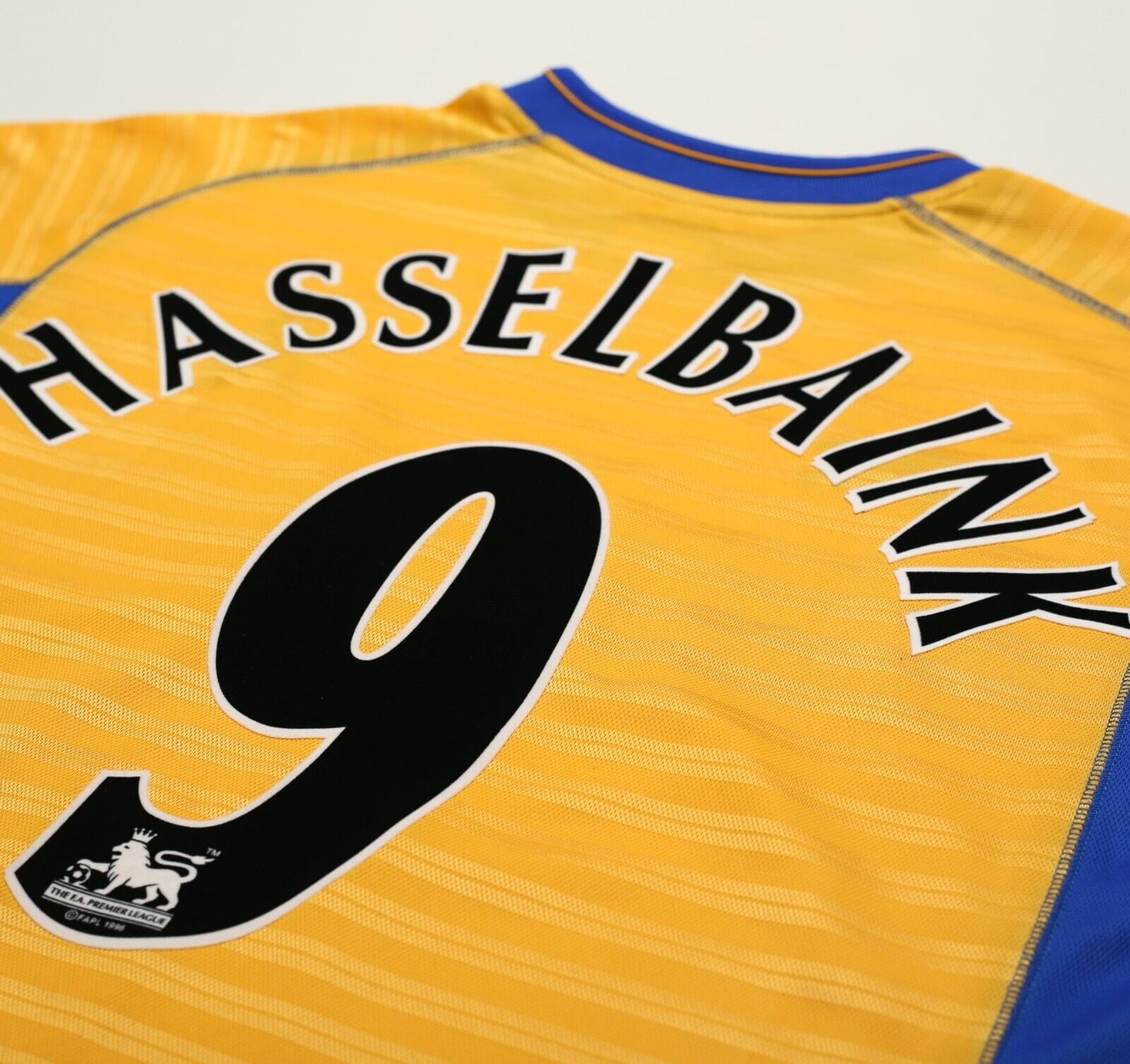 2000/01 HASSELBAINK #9 Chelsea Vintage Umbro Away Football Shirt (M)