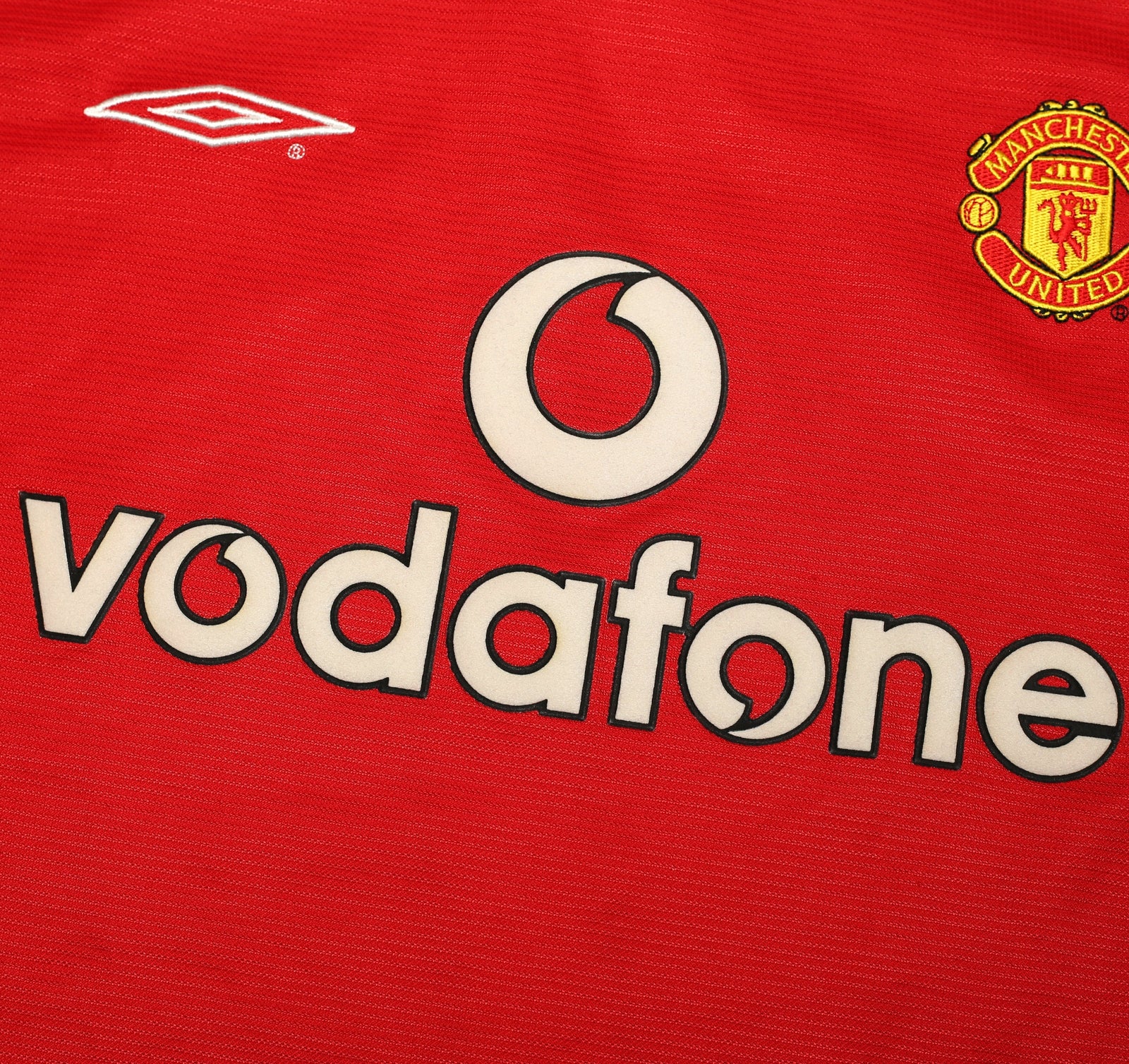 2000/02 BECKHAM #7 Manchester United Vintage Umbro European Home Football Shirt (L)