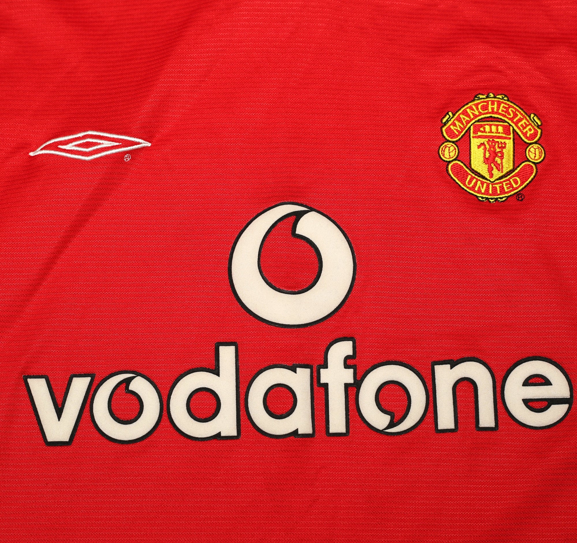 2000/02 BECKHAM #7 Manchester United Vintage Umbro European Home Football Shirt (L)