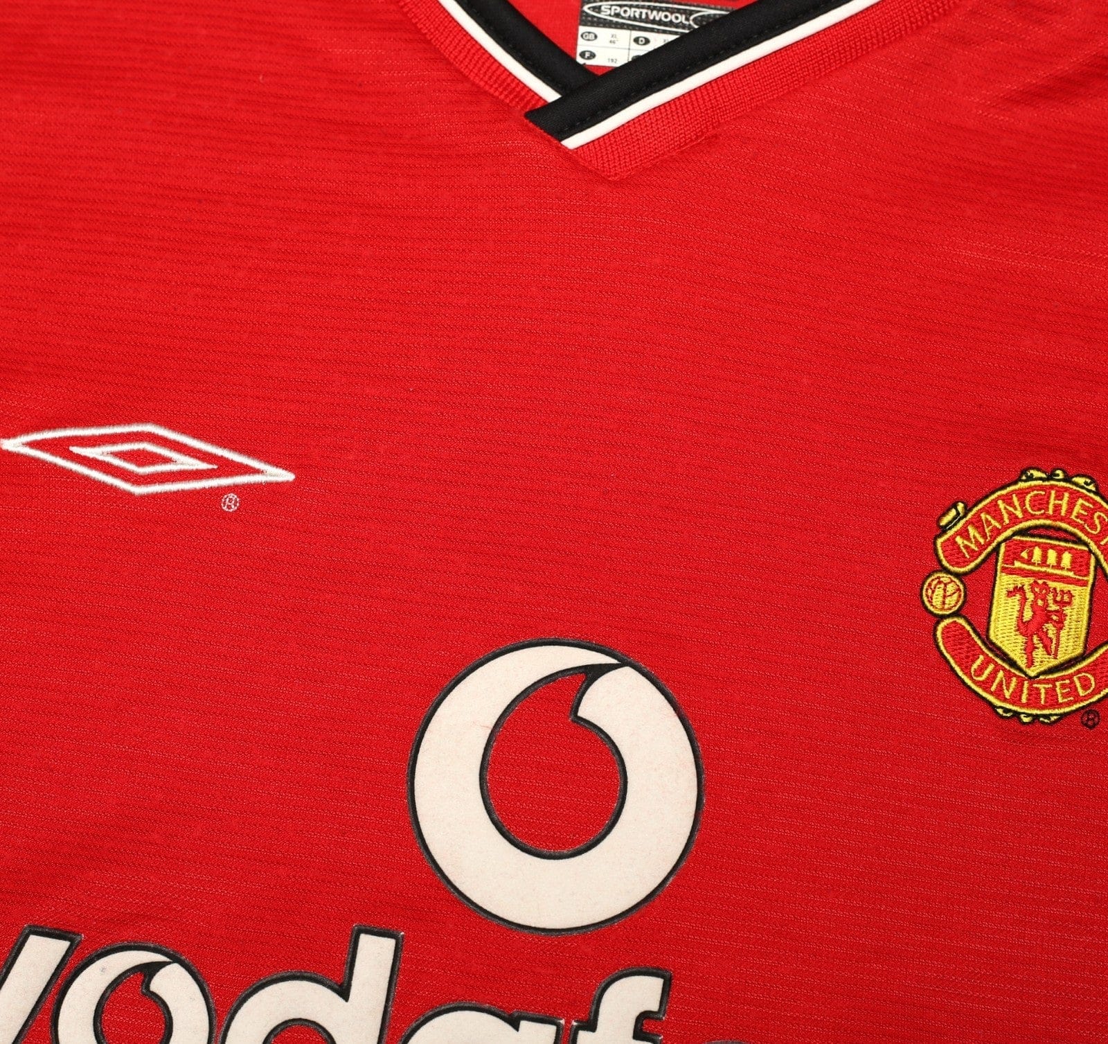 2000/02 BECKHAM #7 Manchester United Vintage Umbro Home Shirt (XL)