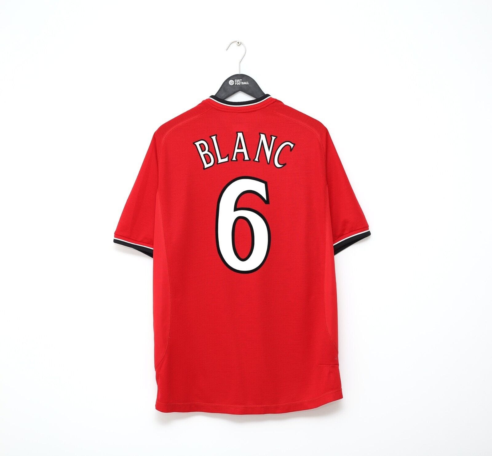 2000/02 BLANC #6 Manchester United Vintage Umbro UCL Home Football Shirt (XL)