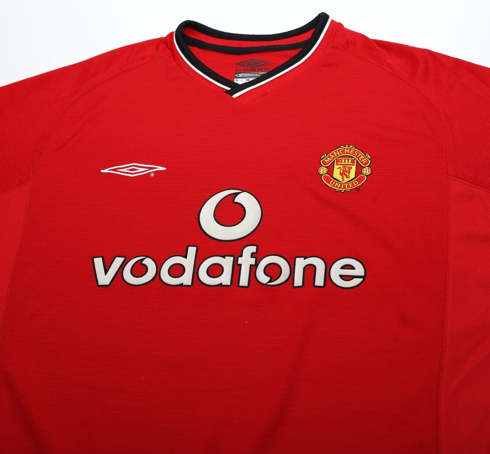2000/02 BLANC #6 Manchester United Vintage Umbro UCL Home Football Shirt (XL)