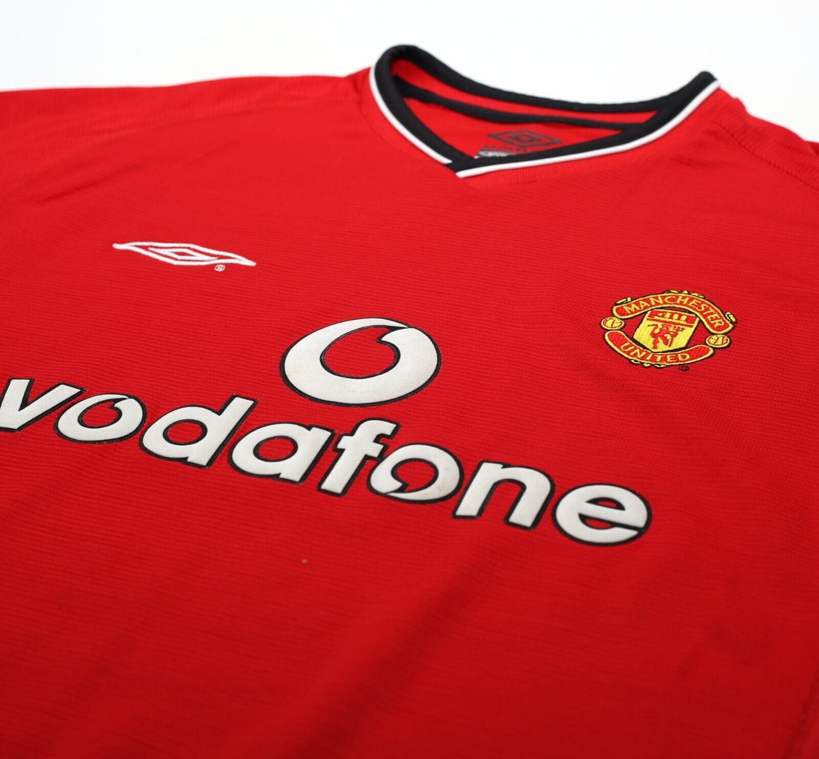 2000/02 BLANC #6 Manchester United Vintage Umbro UCL Home Football Shirt (XL)