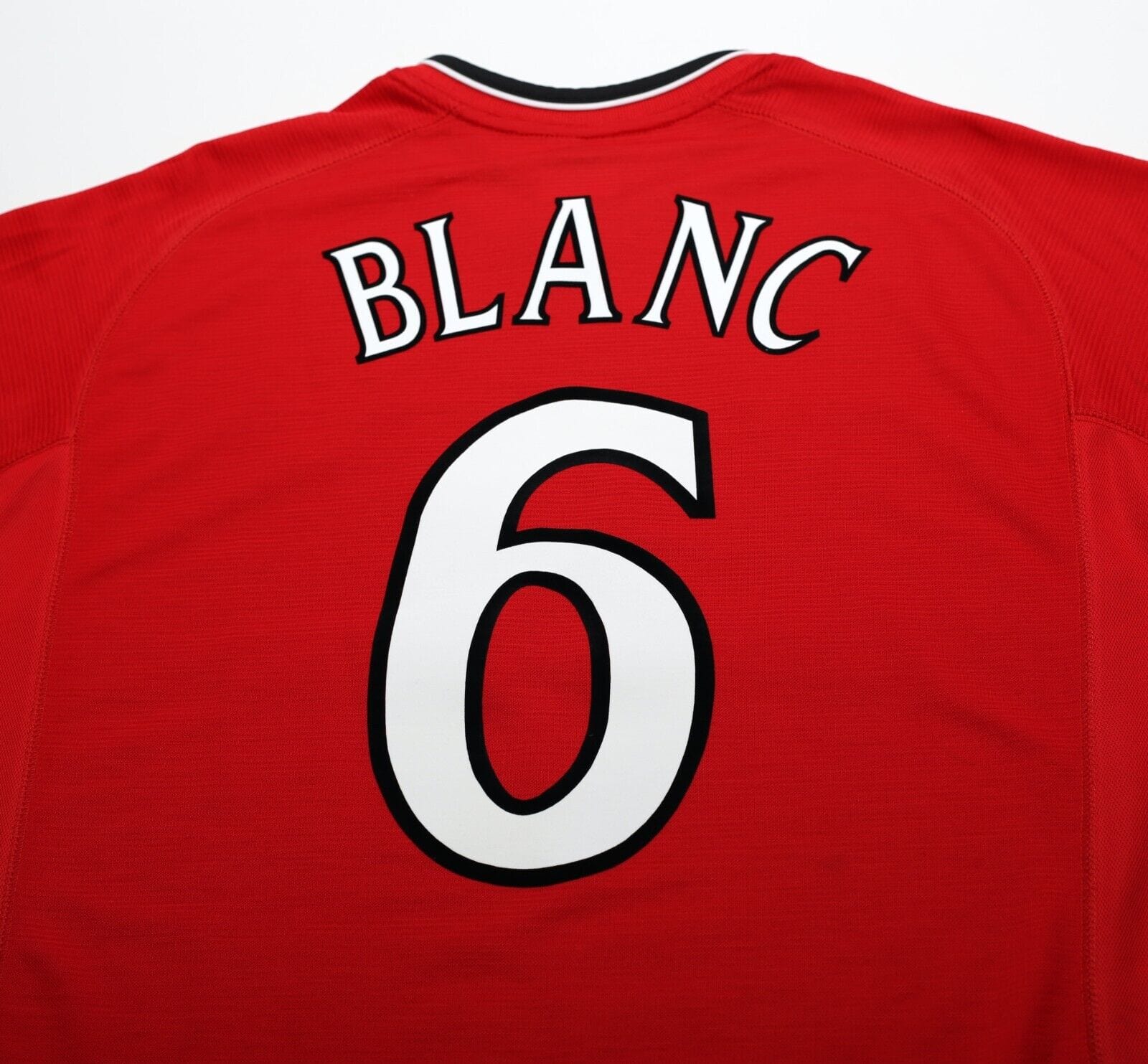2000/02 BLANC #6 Manchester United Vintage Umbro UCL Home Football Shirt (XL)