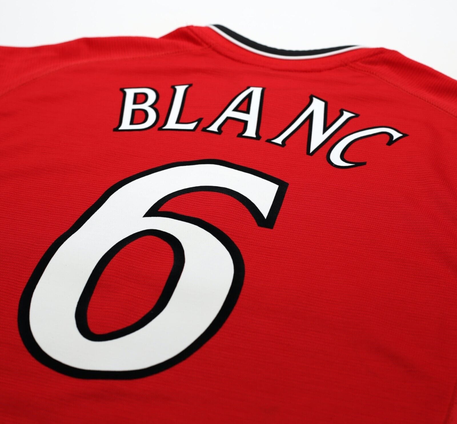 2000/02 BLANC #6 Manchester United Vintage Umbro UCL Home Football Shirt (XL)