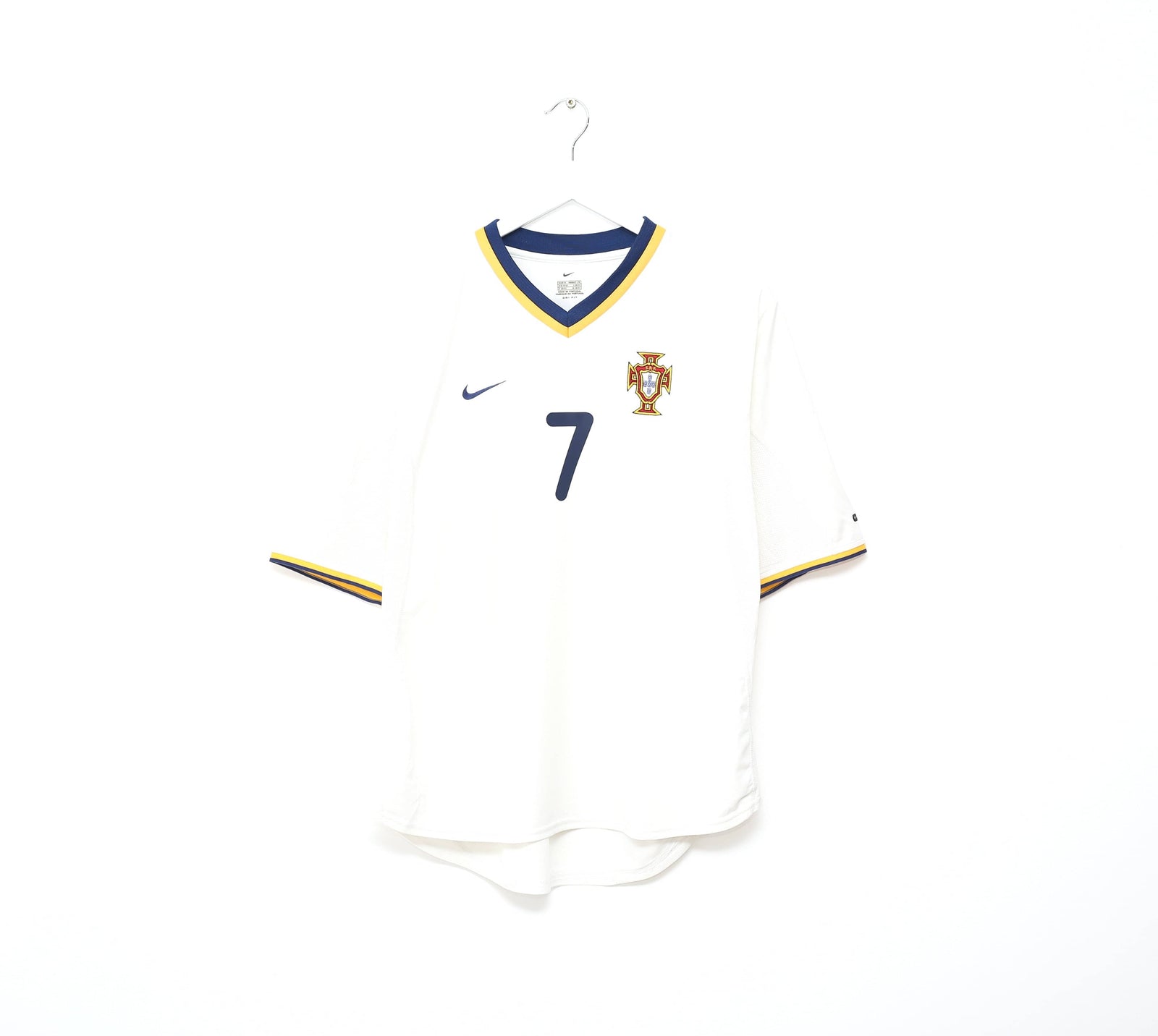 2000/02 FIGO #7 Portugal Vintage Nike Away Football Shirt (M) Euro 2000