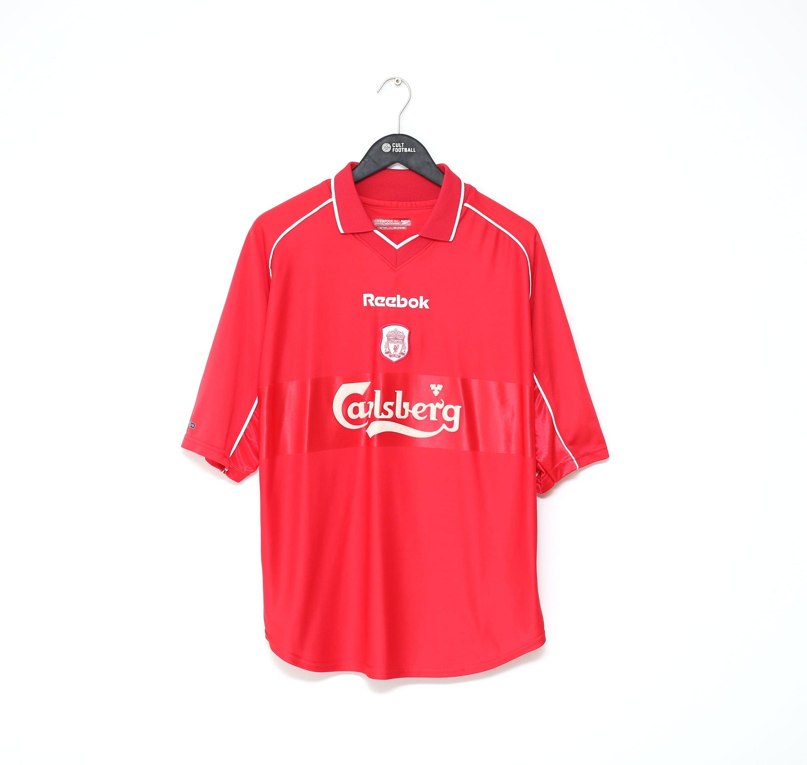 2000/02 FOWLER #9 Liverpool Vintage Reebok Home Football Shirt (L) UEFA Cup