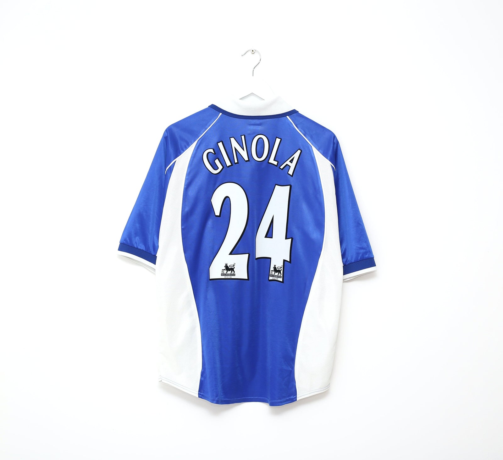 2000/02 GINOLA #24 Everton Vintage PUMA Home Football Shirt Jersey (L)