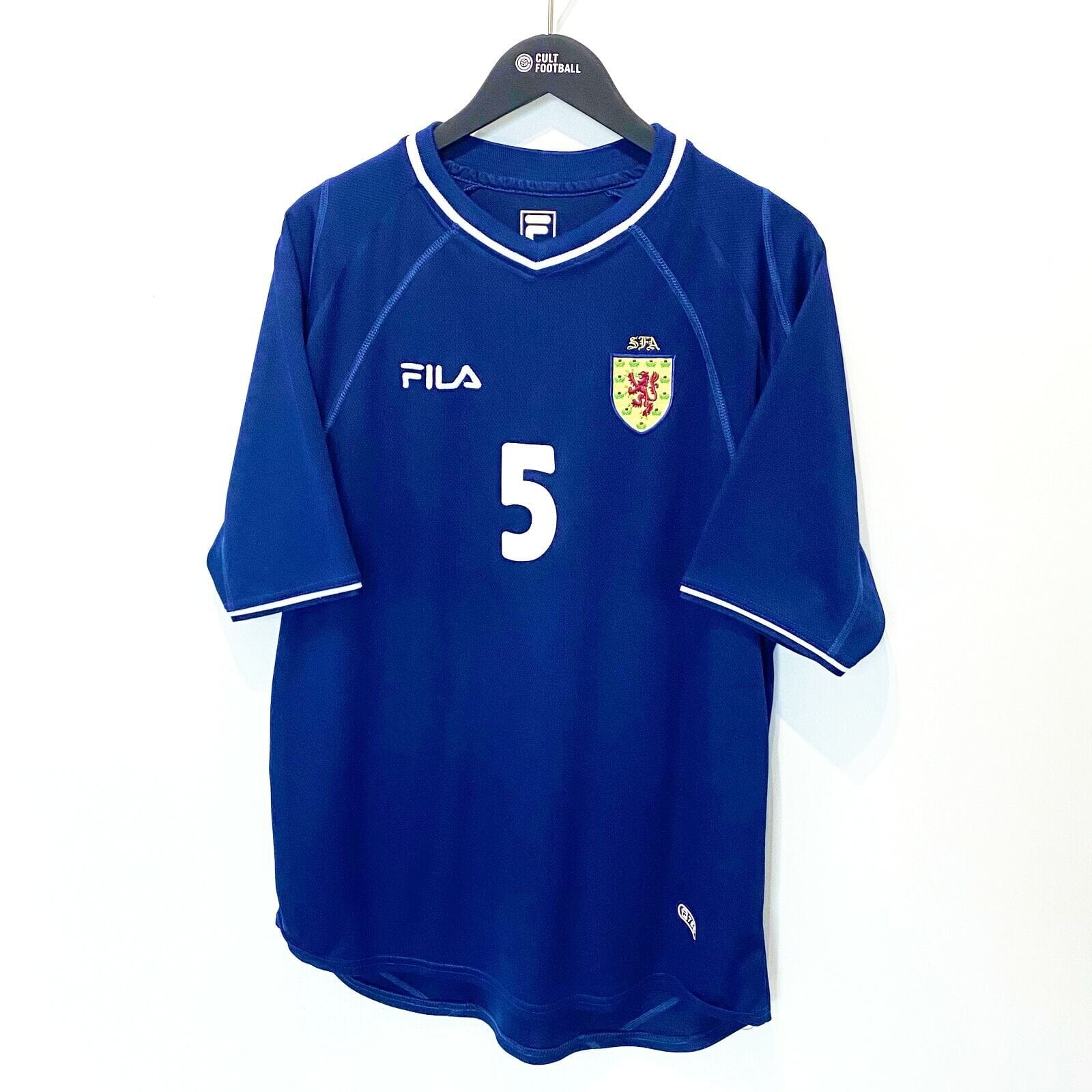 2000/02 HENDRY #5 Scotland Vintage FILA Home Football Shirt (L) Blackburn Rovers