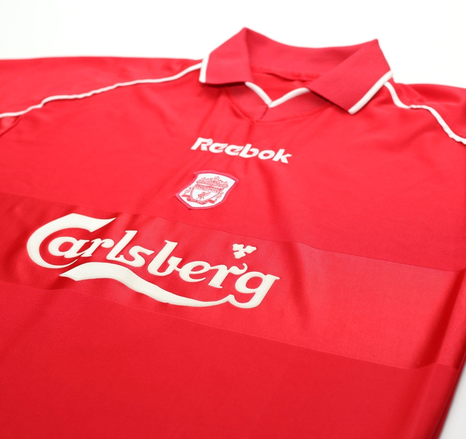 2000/02 HESKEY #8 Liverpool Vintage Reebok Home Football Shirt (M)